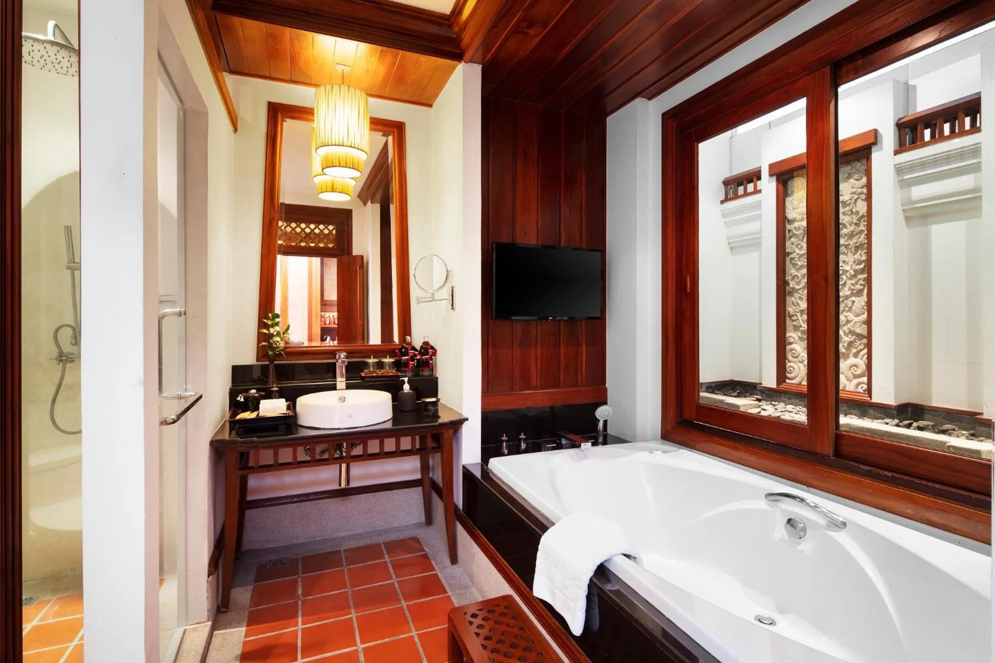 Bathroom, Bed in RatiLanna Riverside Spa Resort