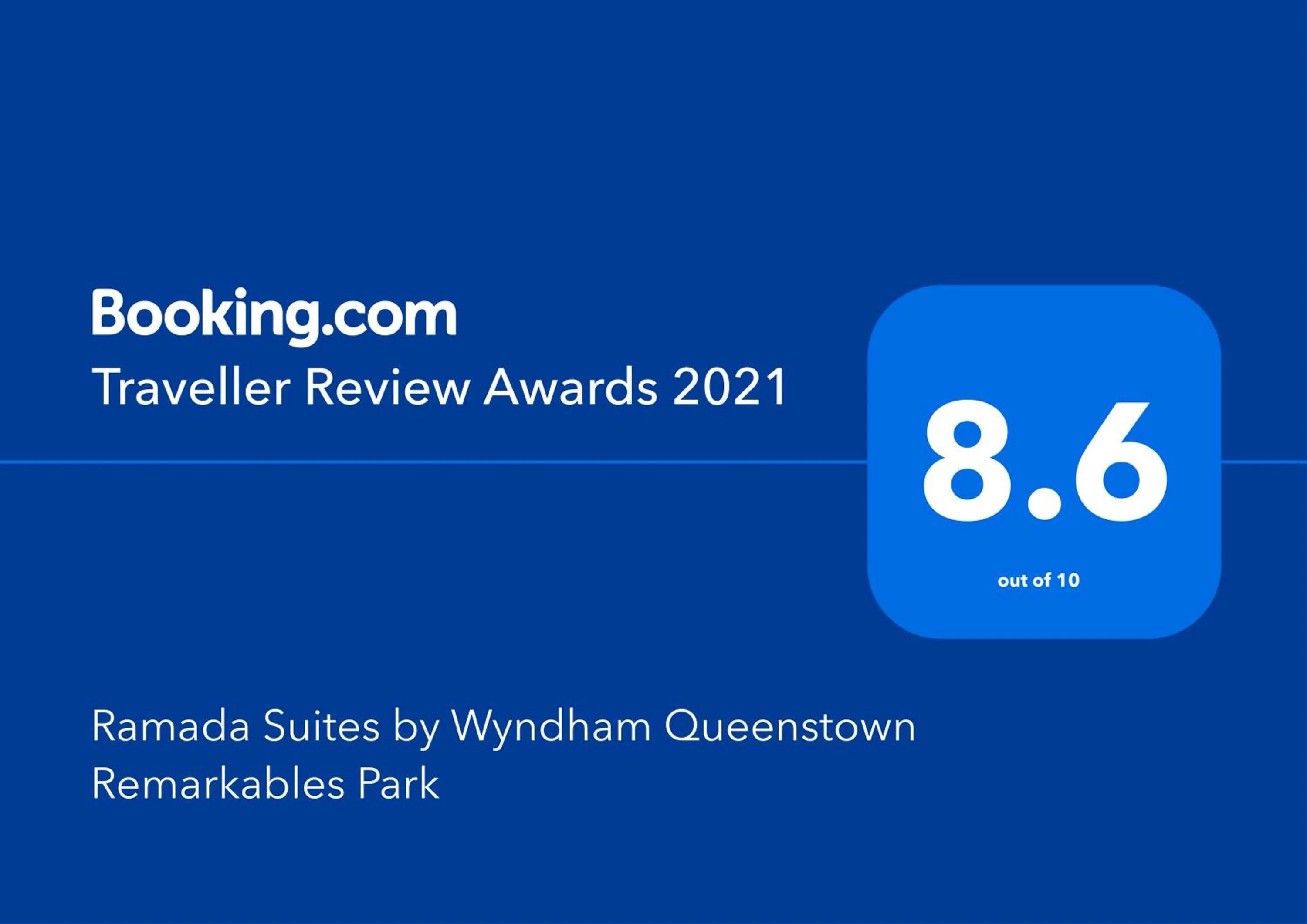 Certificate/Award in Ramada Suites by Wyndham Queenstown Remarkables Park