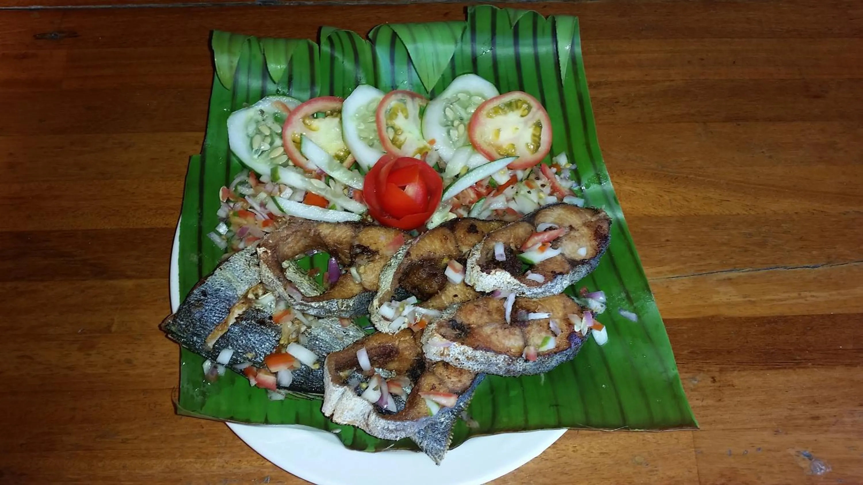 Asian breakfast in Simons Heritage Resort Puerto Galera