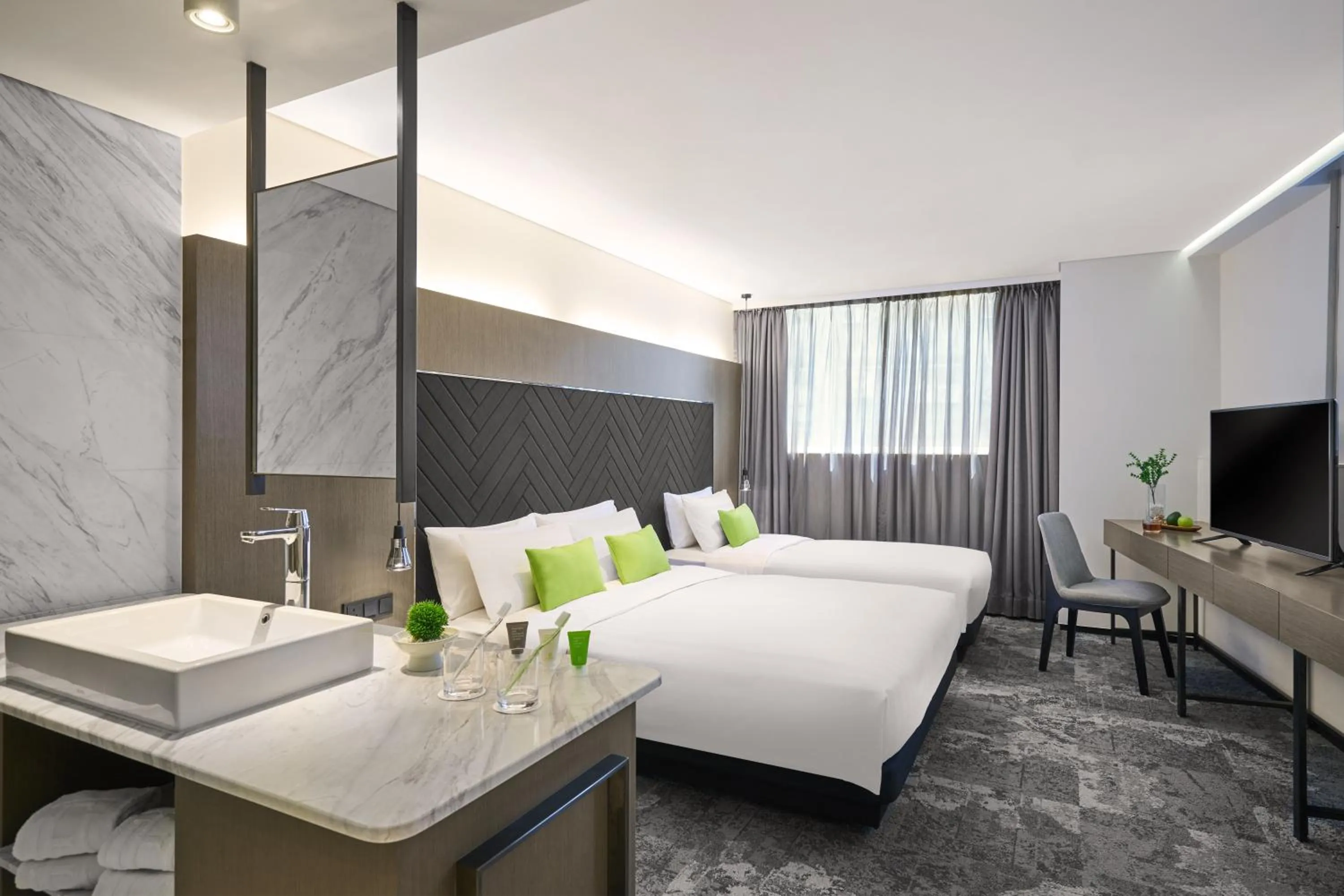 Bed in Hotel Ease Tsuen Wan