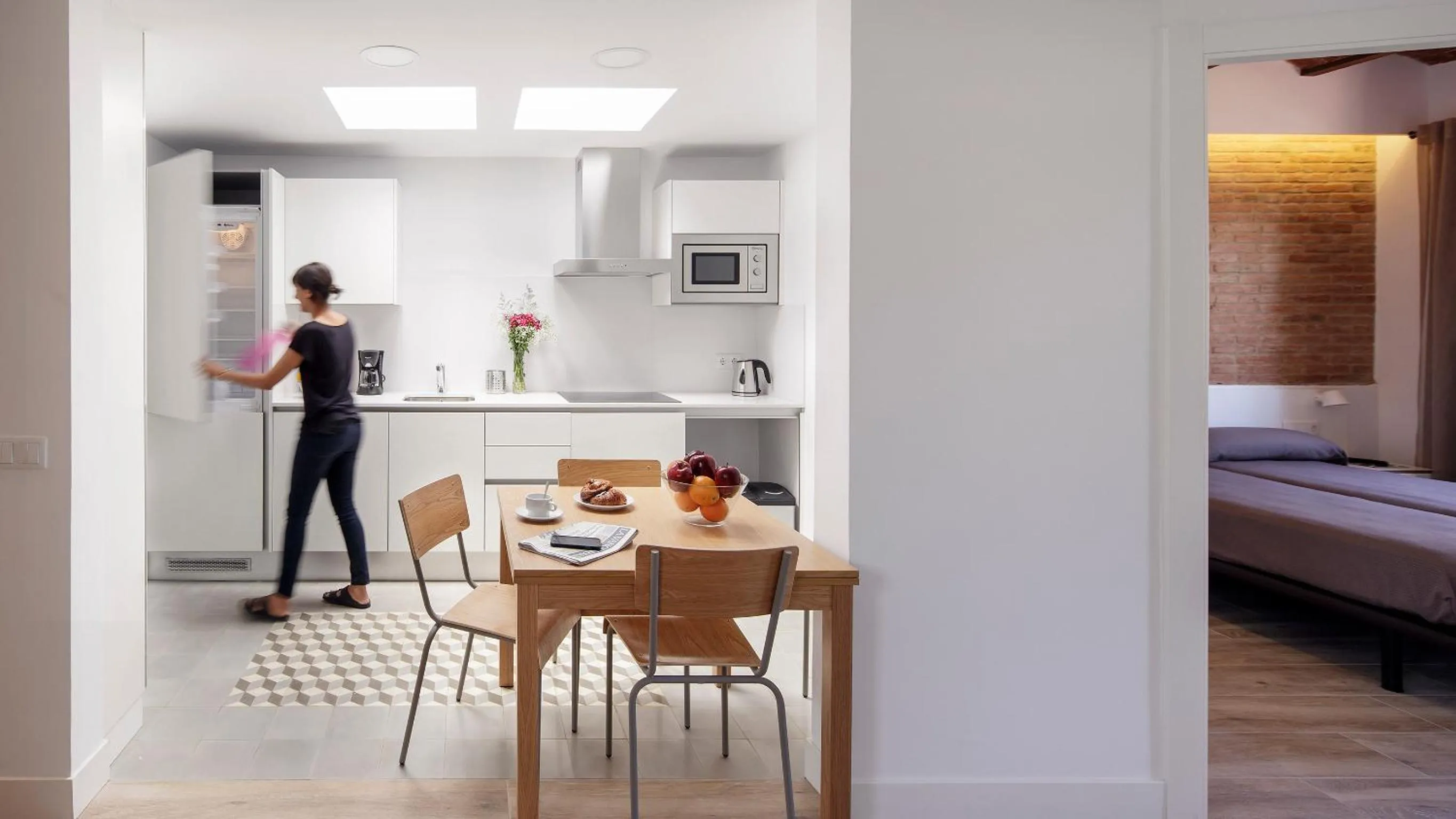 Dining area, Bed in Hotel Sagrada Familia Apartments
