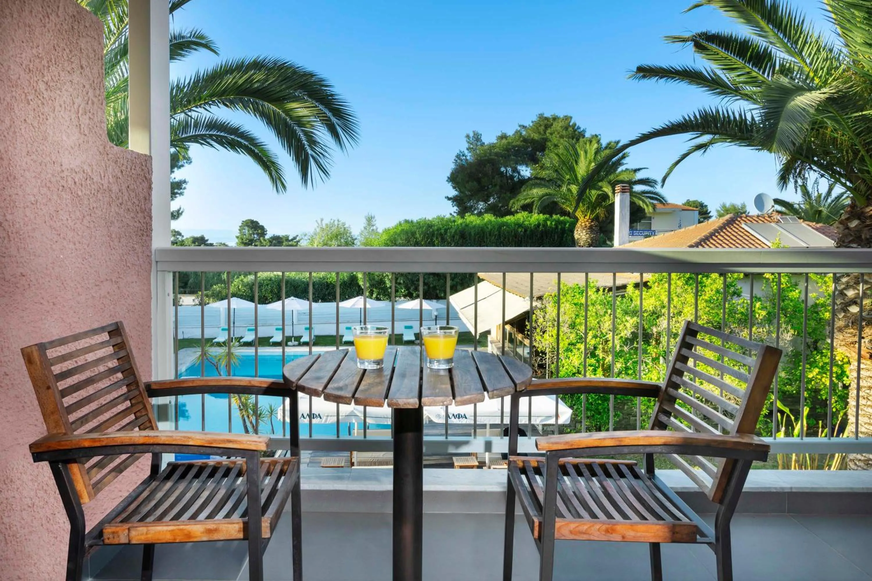 Pool view in Hotel Hanioti Village Spa