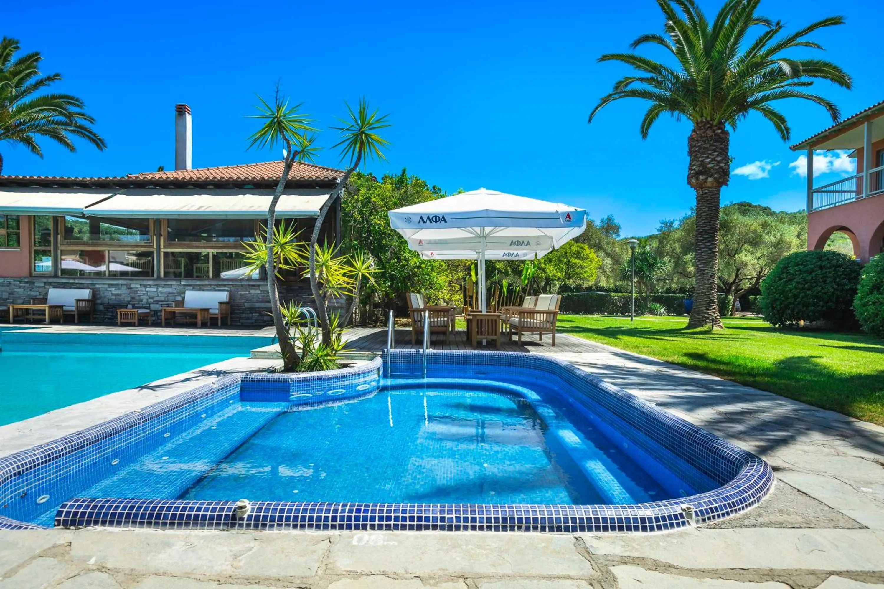 Swimming pool in Hotel Hanioti Village Spa