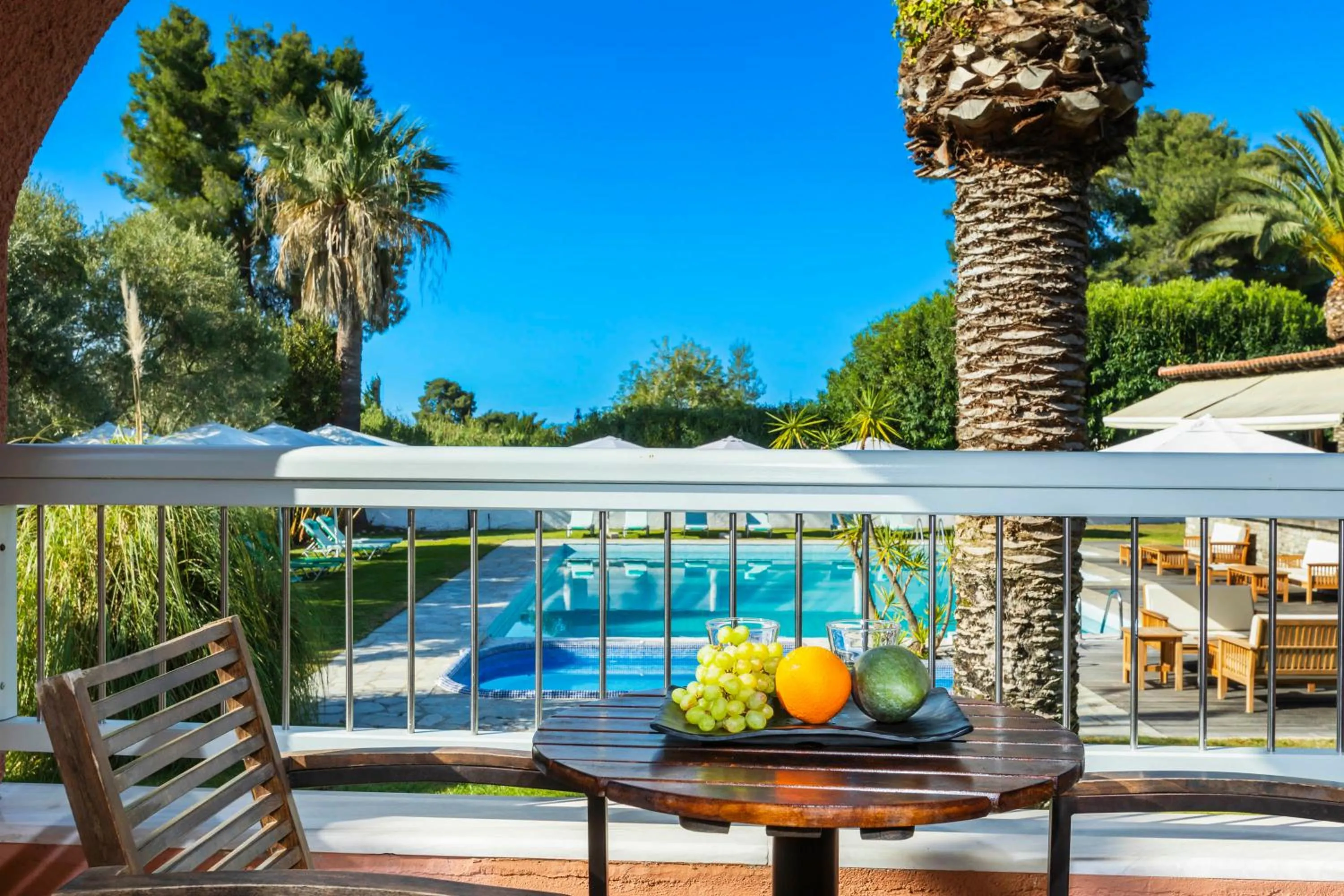 Pool view in Hotel Hanioti Village Spa