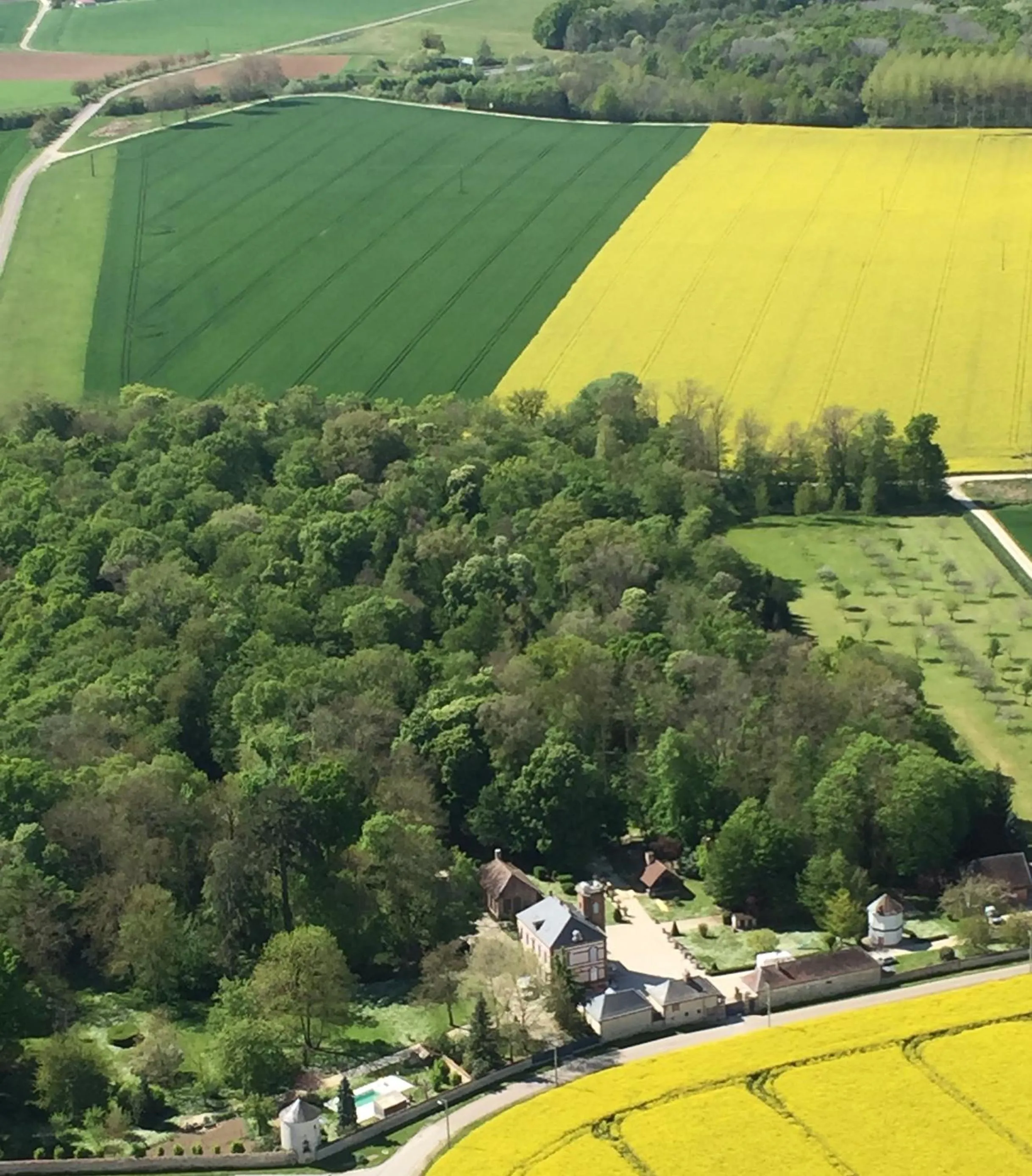 Bird's eye view in Château de Montabert