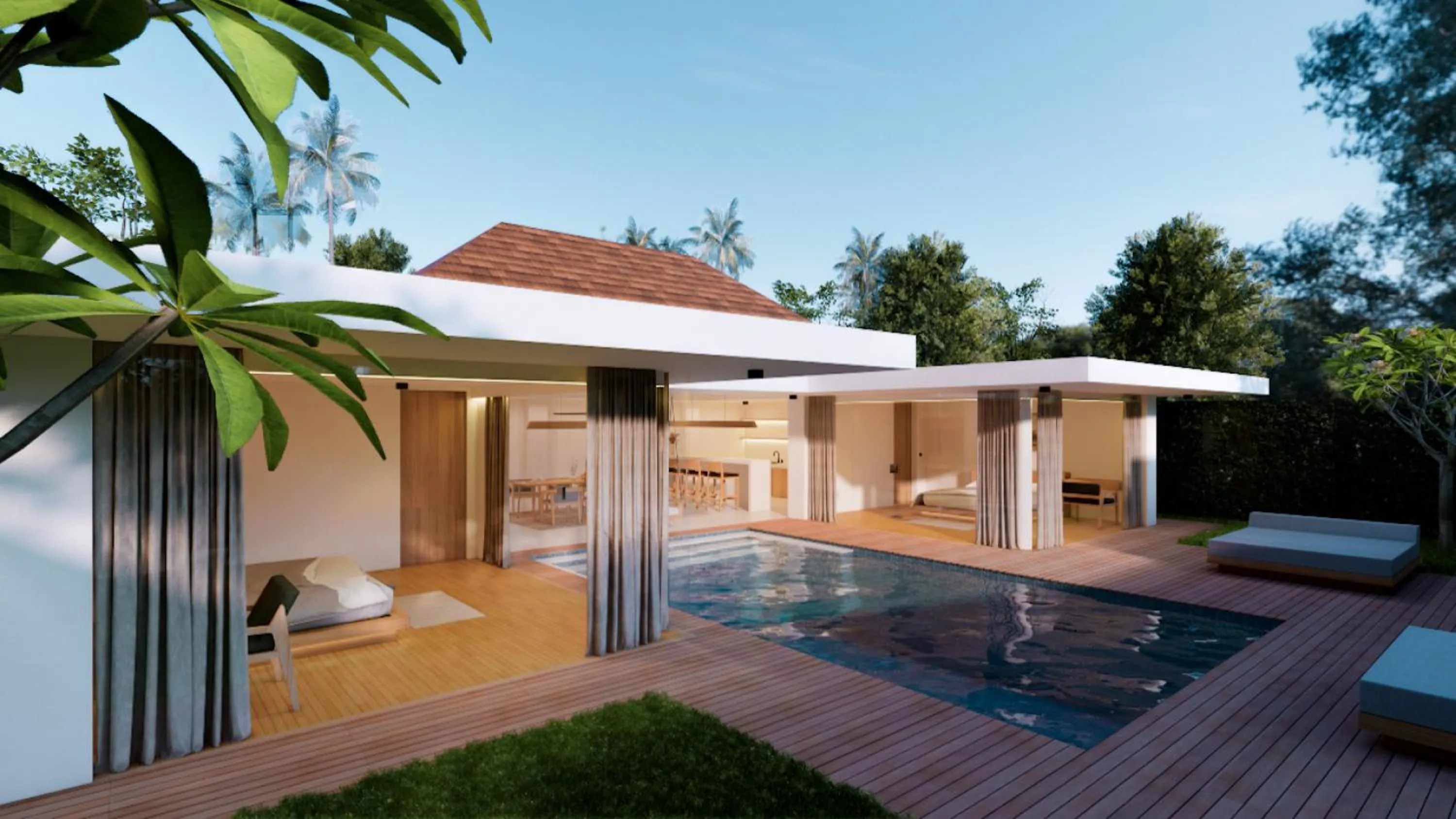 Pool view in Bvilla Spa