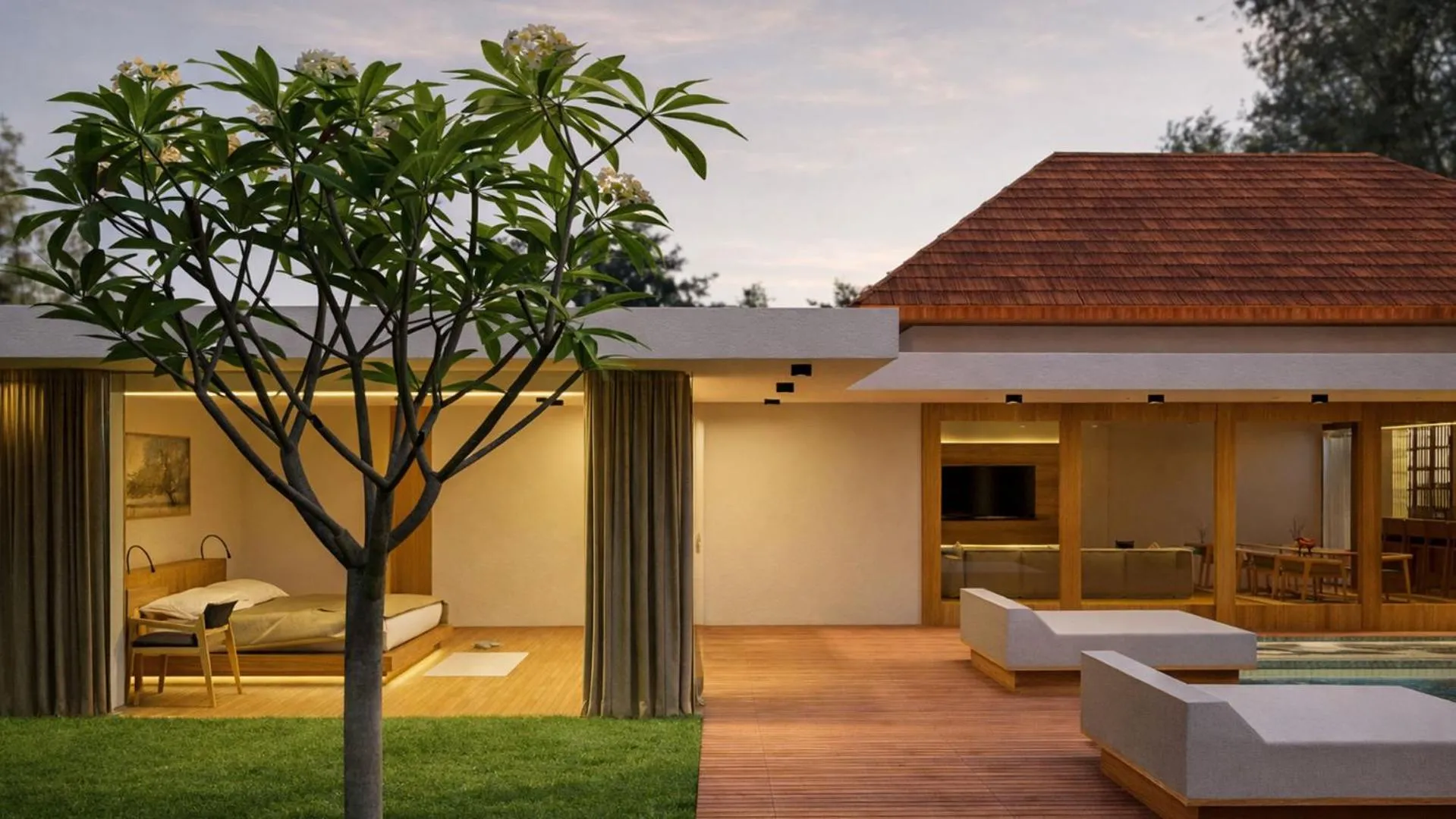 Garden view in Bvilla Spa