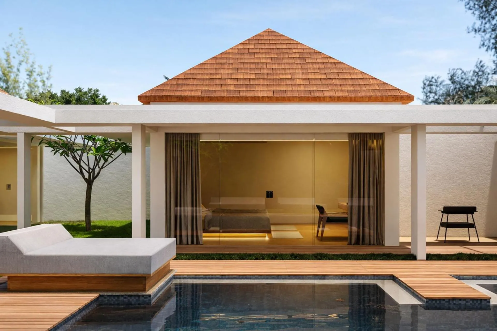 Pool view in Bvilla Spa