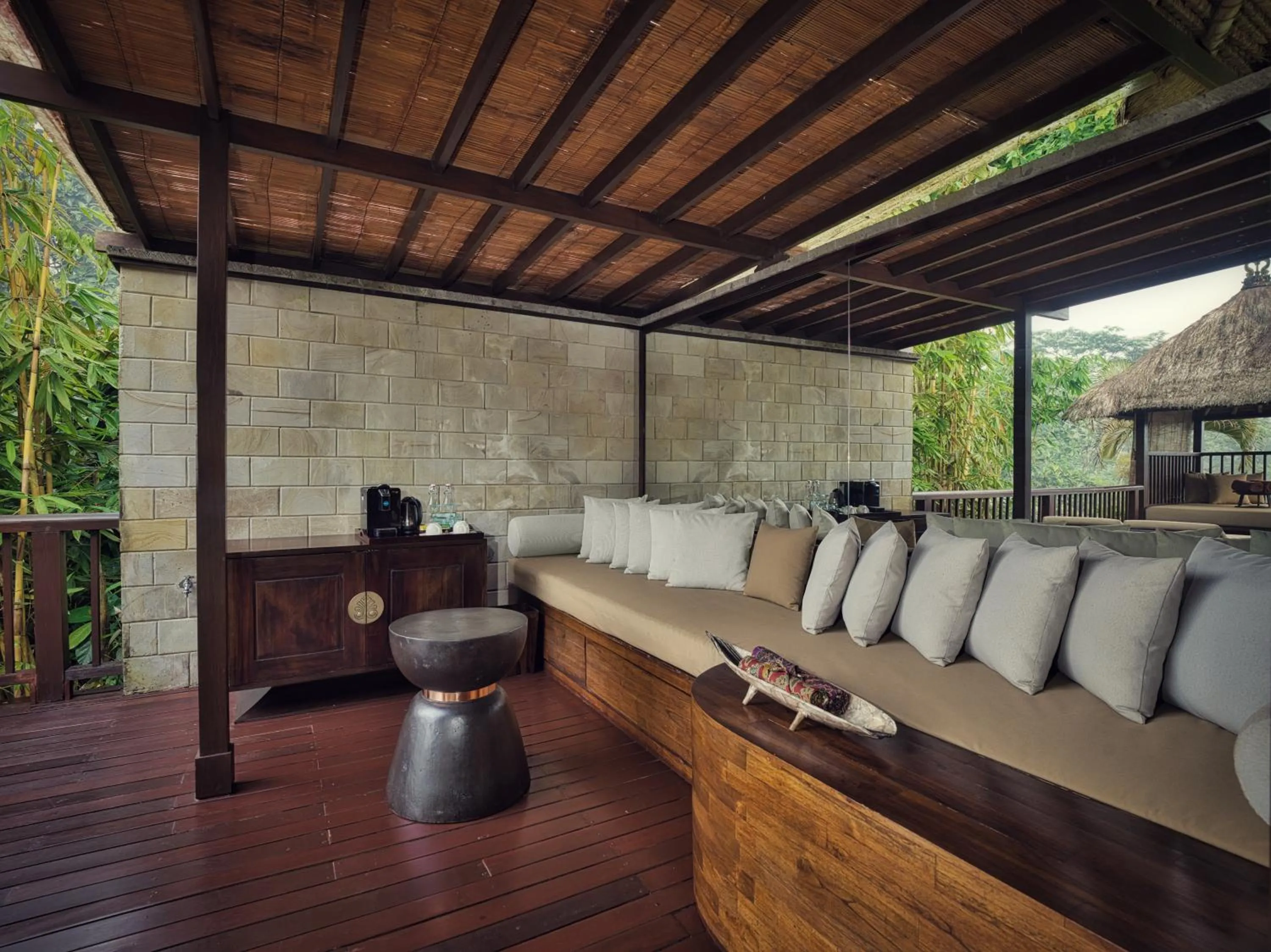 Seating area in Hanging Gardens of Bali