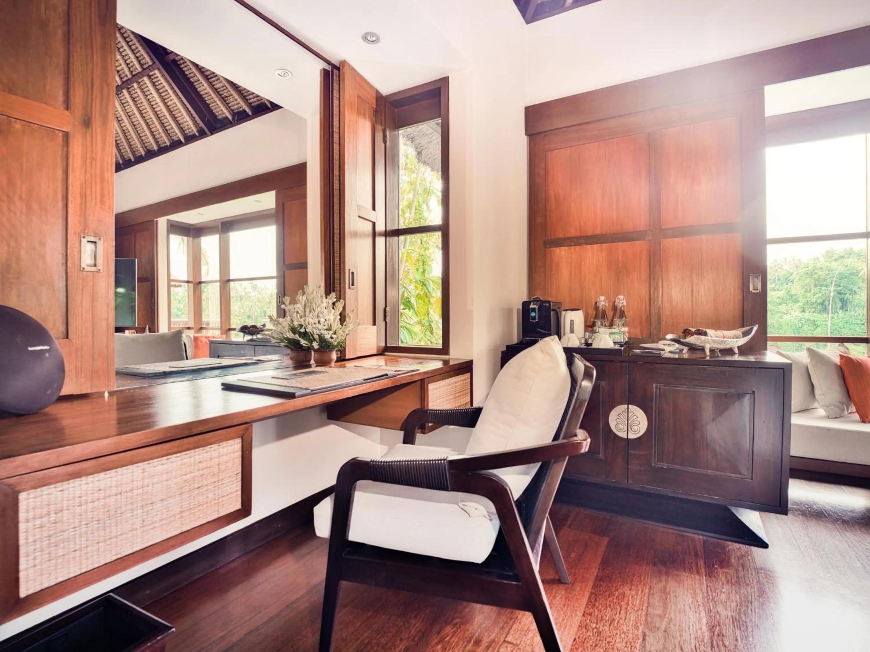 Seating area in Hanging Gardens of Bali