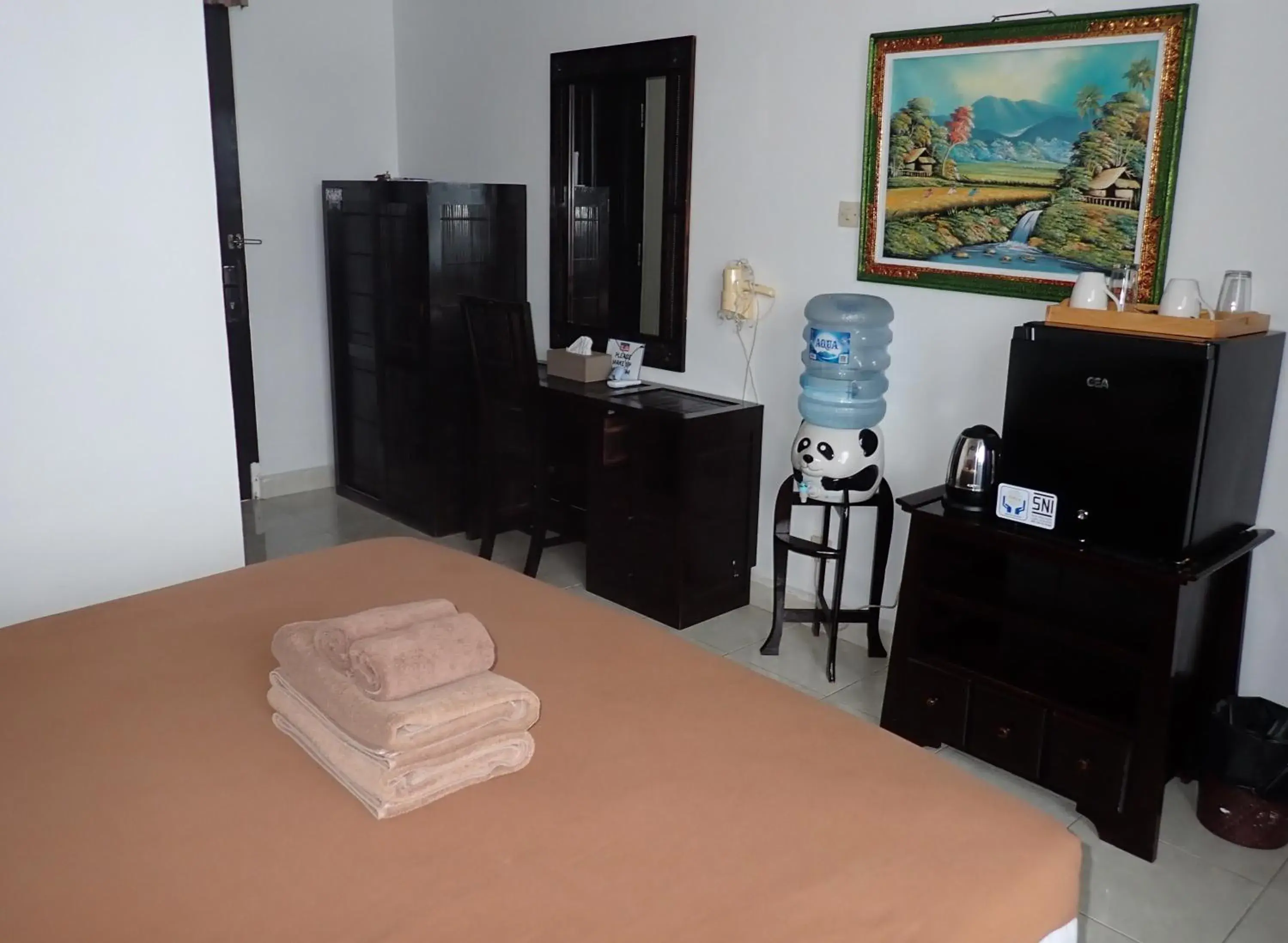 Bed in Absolute Scuba Bali Dive Resort Bed in Absolute Scuba Bali Dive Resort