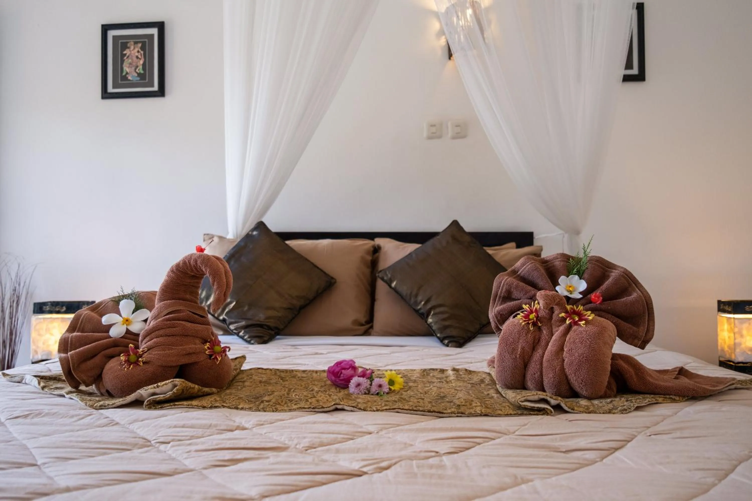 Bed in Absolute Scuba Bali Dive Resort