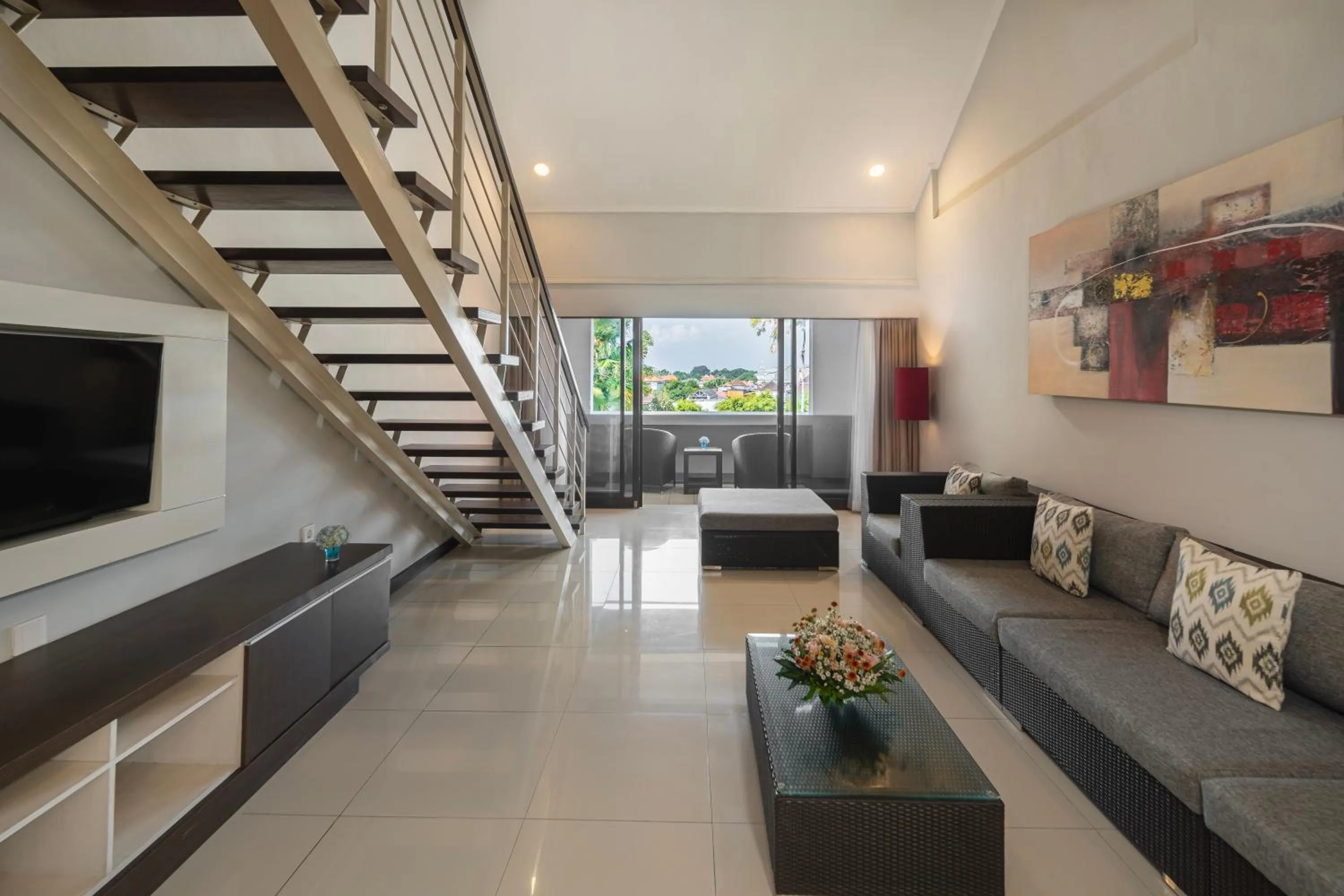 Living room in Prime Plaza Suites Sanur – Bali