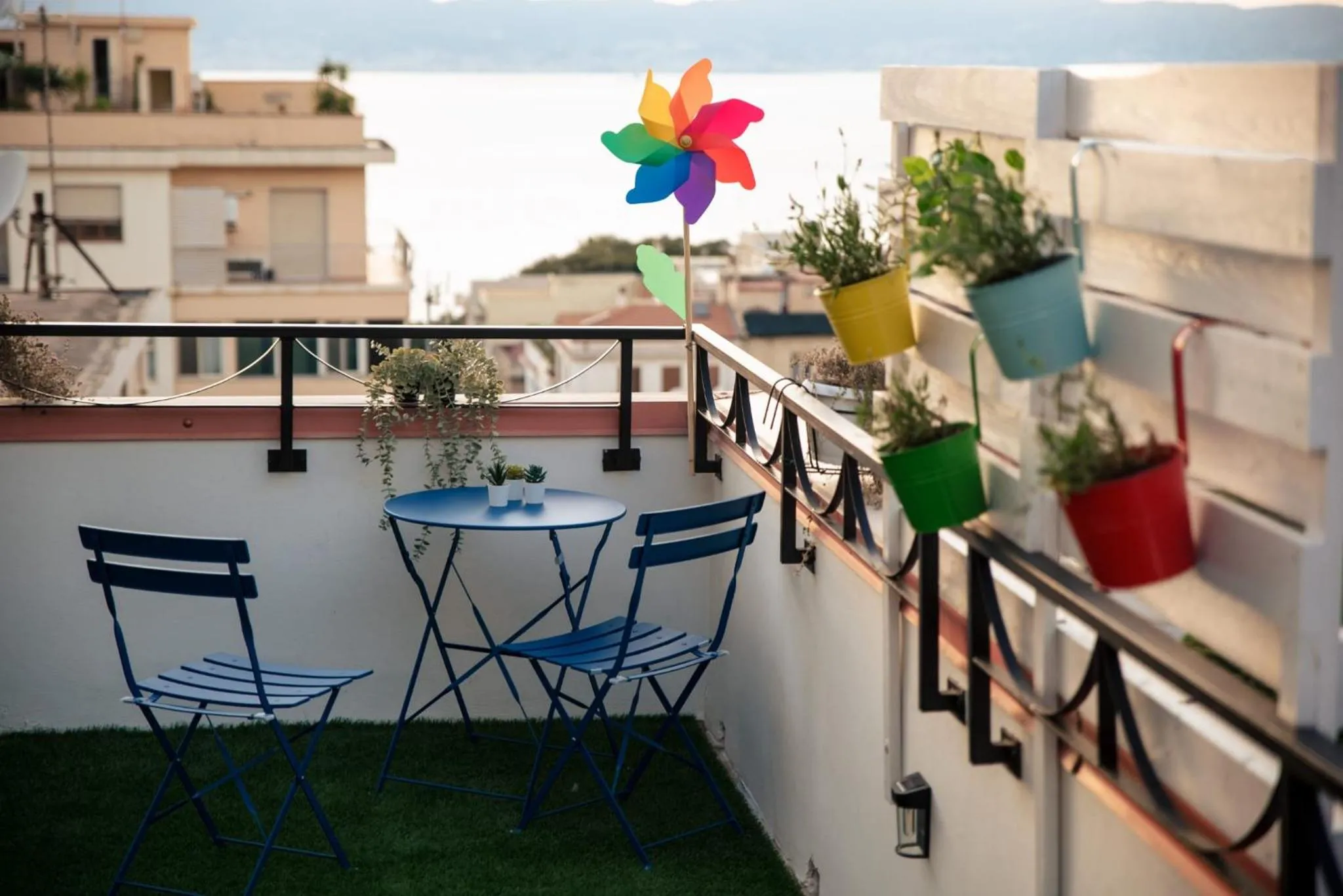 Balcony/Terrace in B&B Fuori Squadro - In Centro Città - Terrazza Relax vista Mare