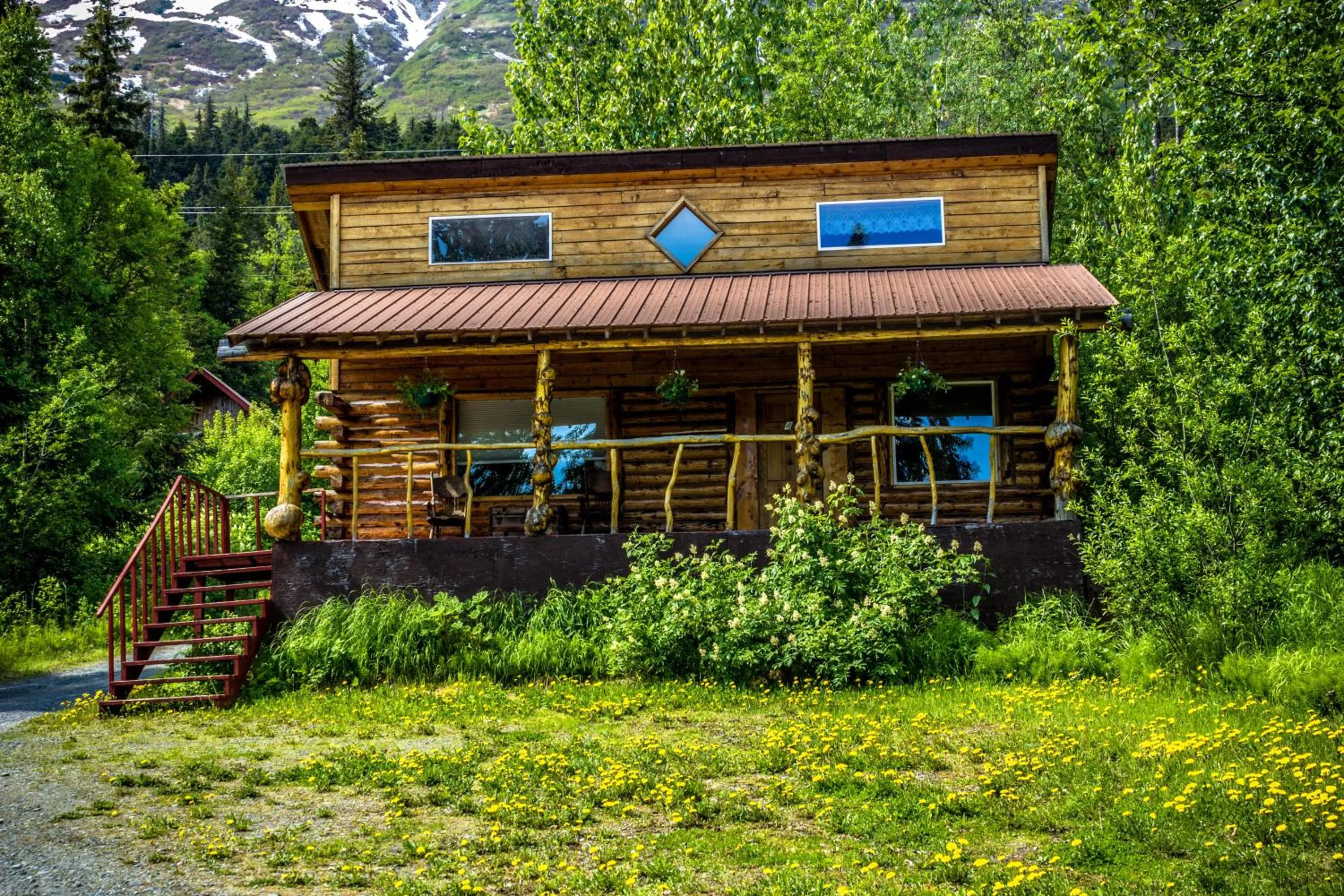 Balcony/Terrace in Midnight Sun Log Cabins