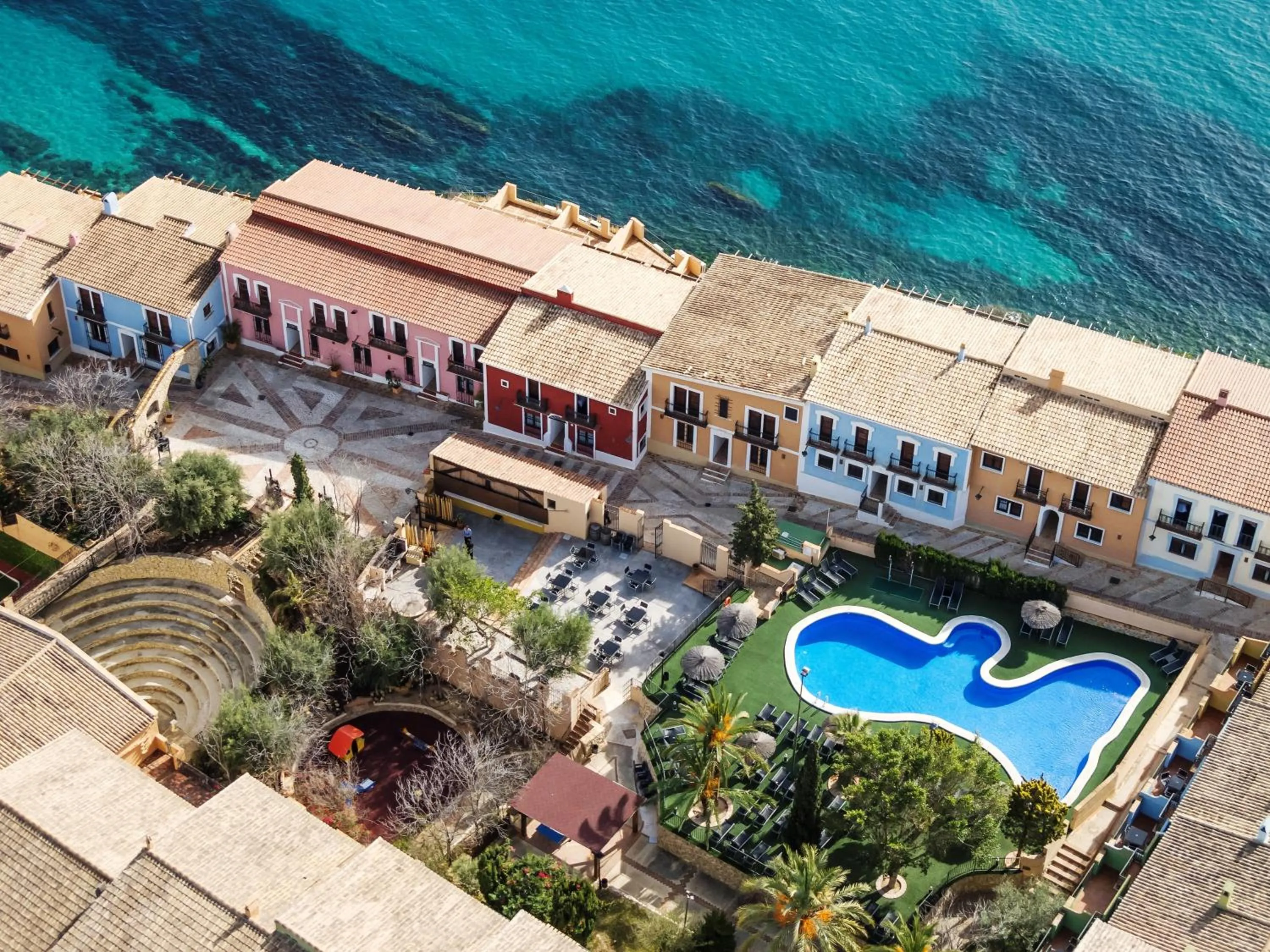 Bird's eye view in Occidental Pueblo Acantilado