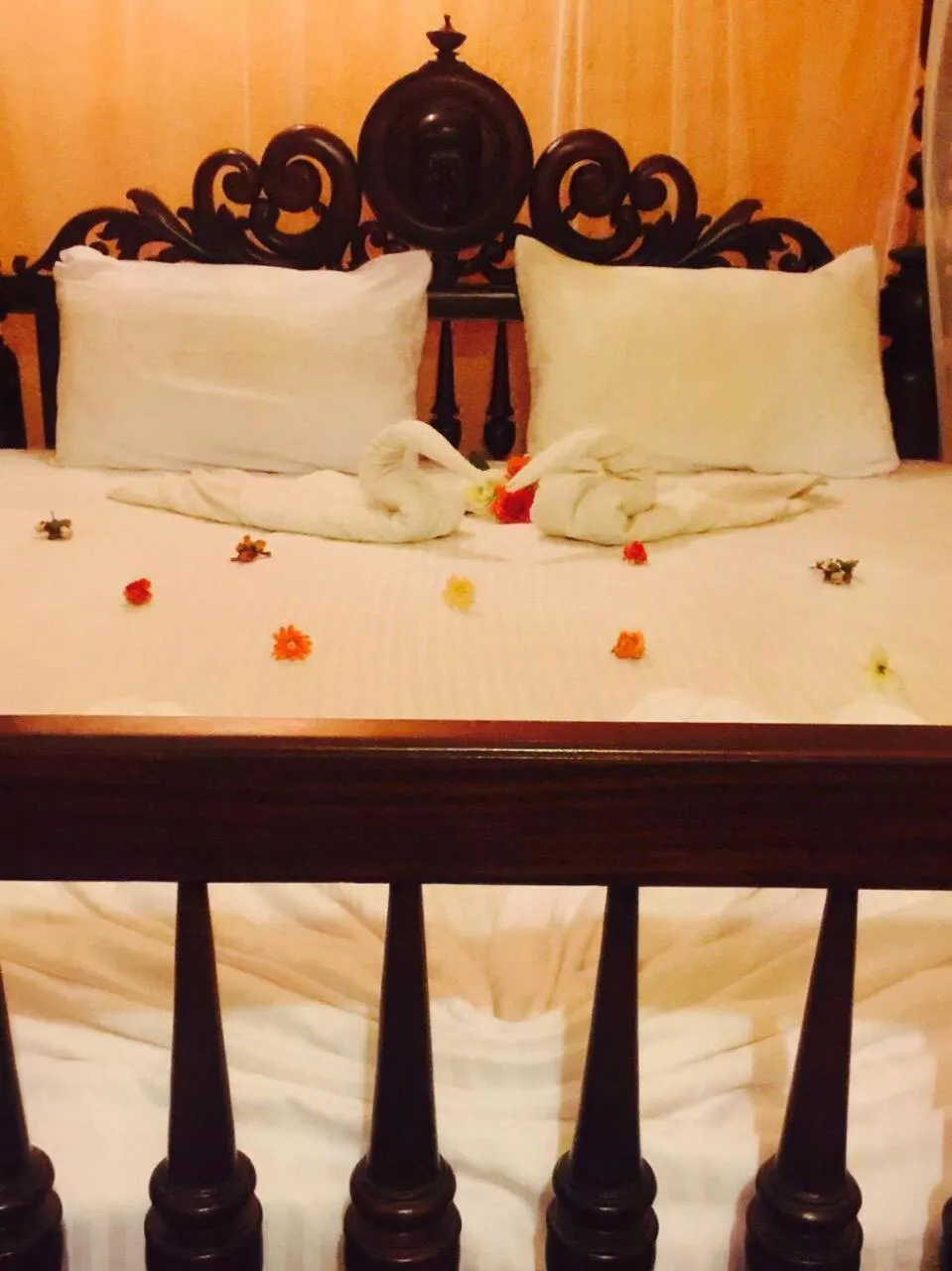 Decorative detail, Bed in Hareesha Holiday Resort