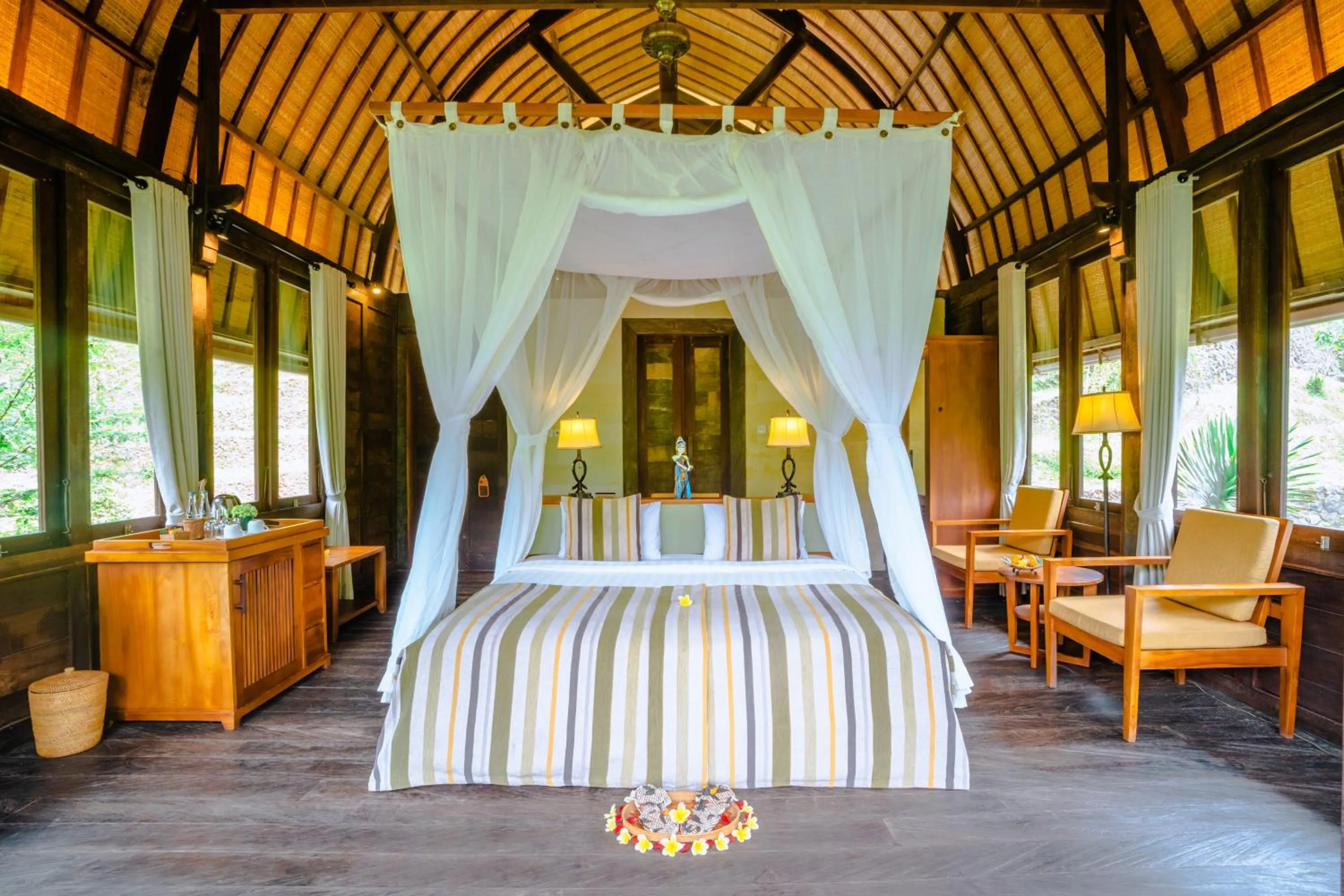 Bed in Bagus Jati Health & Wellbeing Retreat