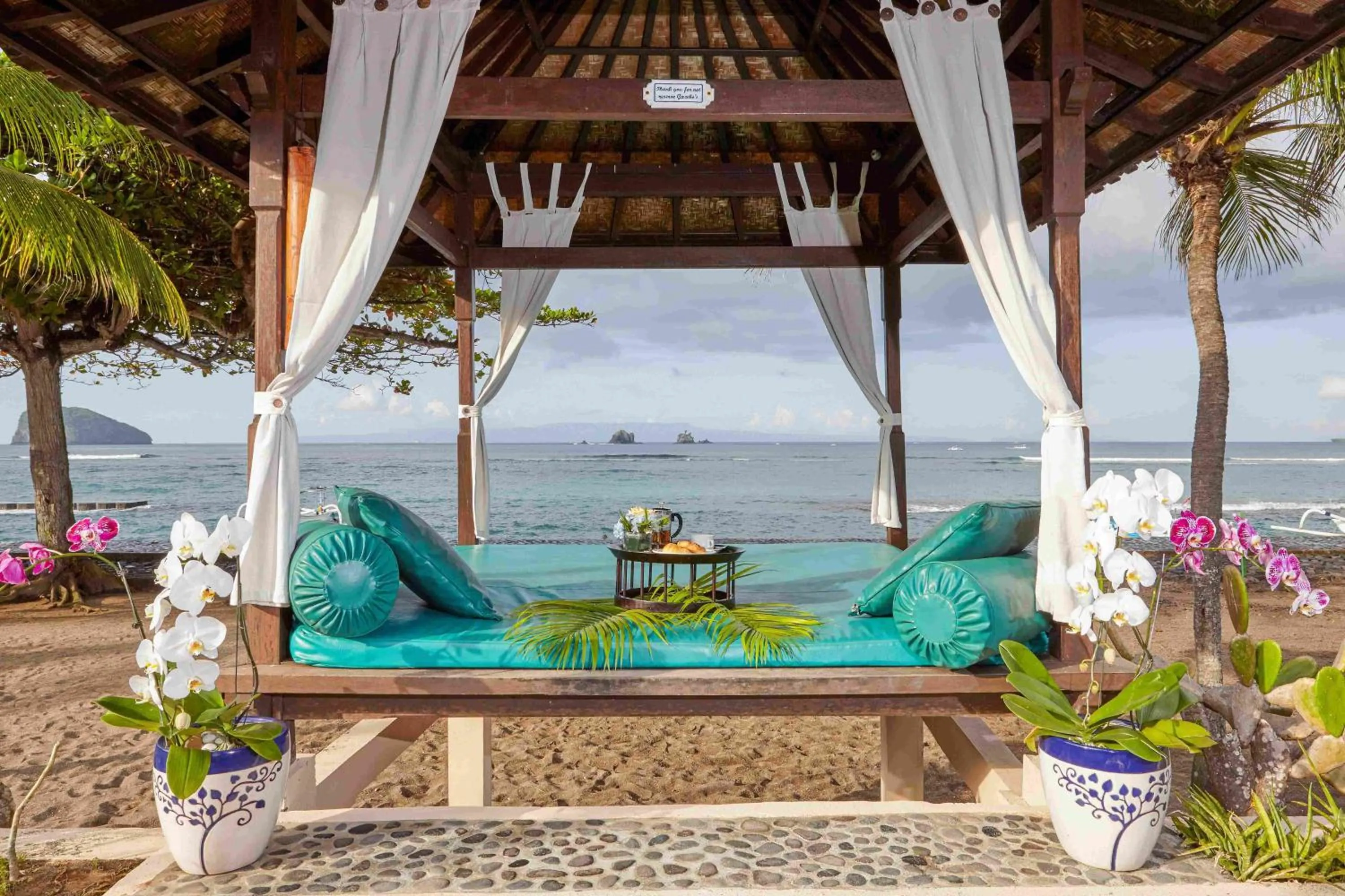 Seating area in Puri Bagus Candidasa