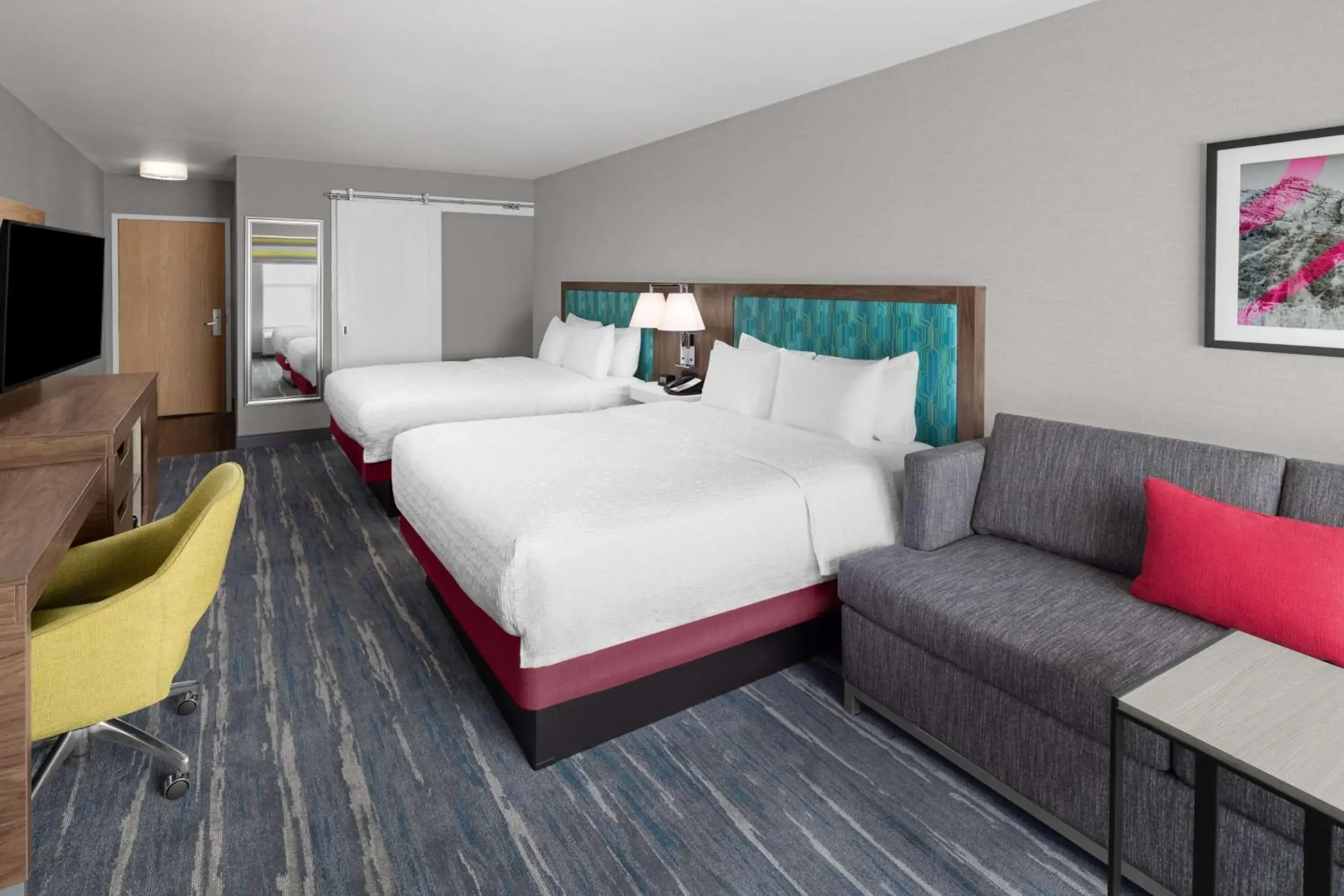 Queen Room with Two Queen Beds and Sofa Bed - Non-Smoking in Hampton Inn & Suites Orem/Provo Queen Room with Two Queen Beds and Sofa Bed - Non-Smoking in Hampton Inn & Suites Orem/Provo