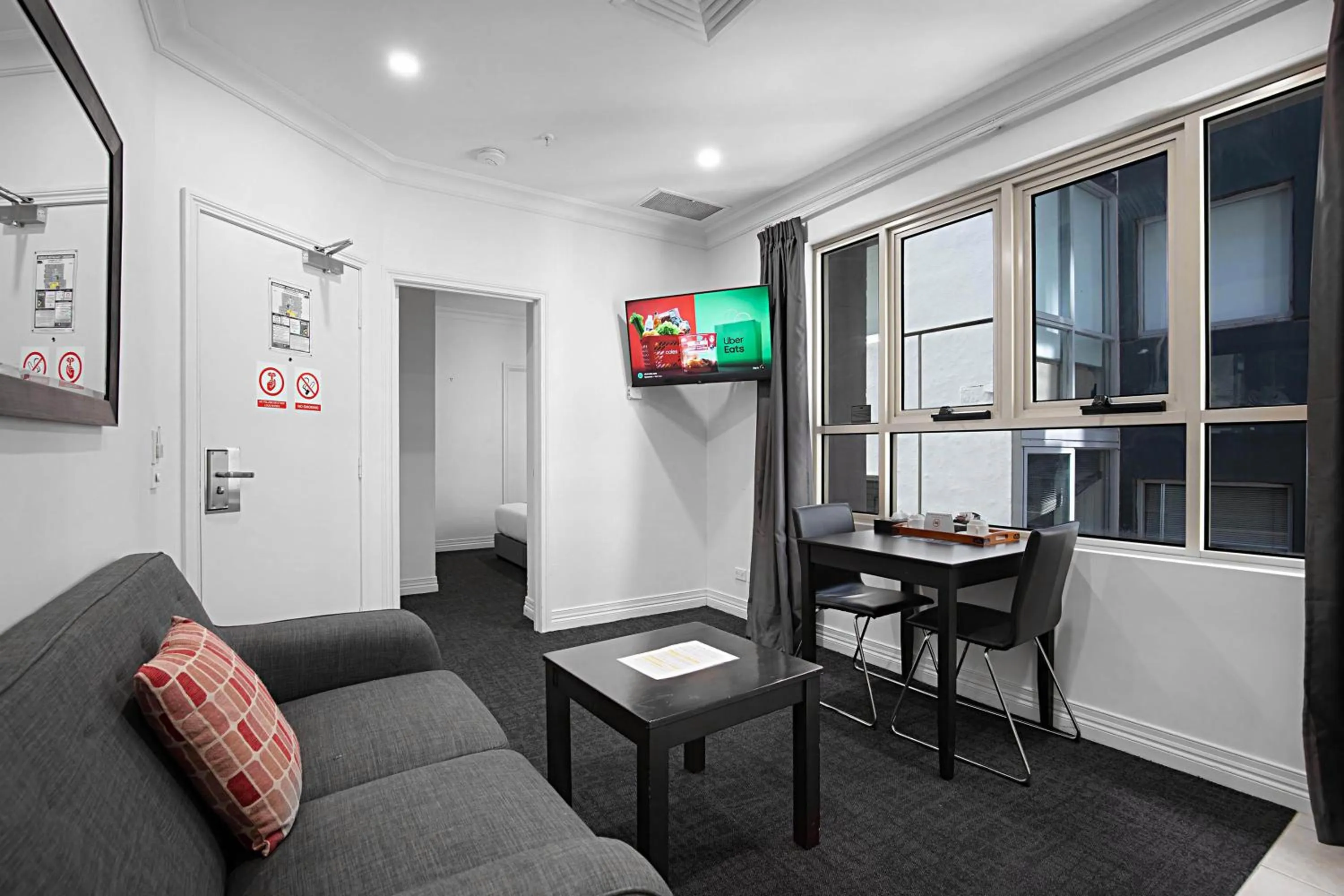 Living room in Comfort Apartments Melbourne Central