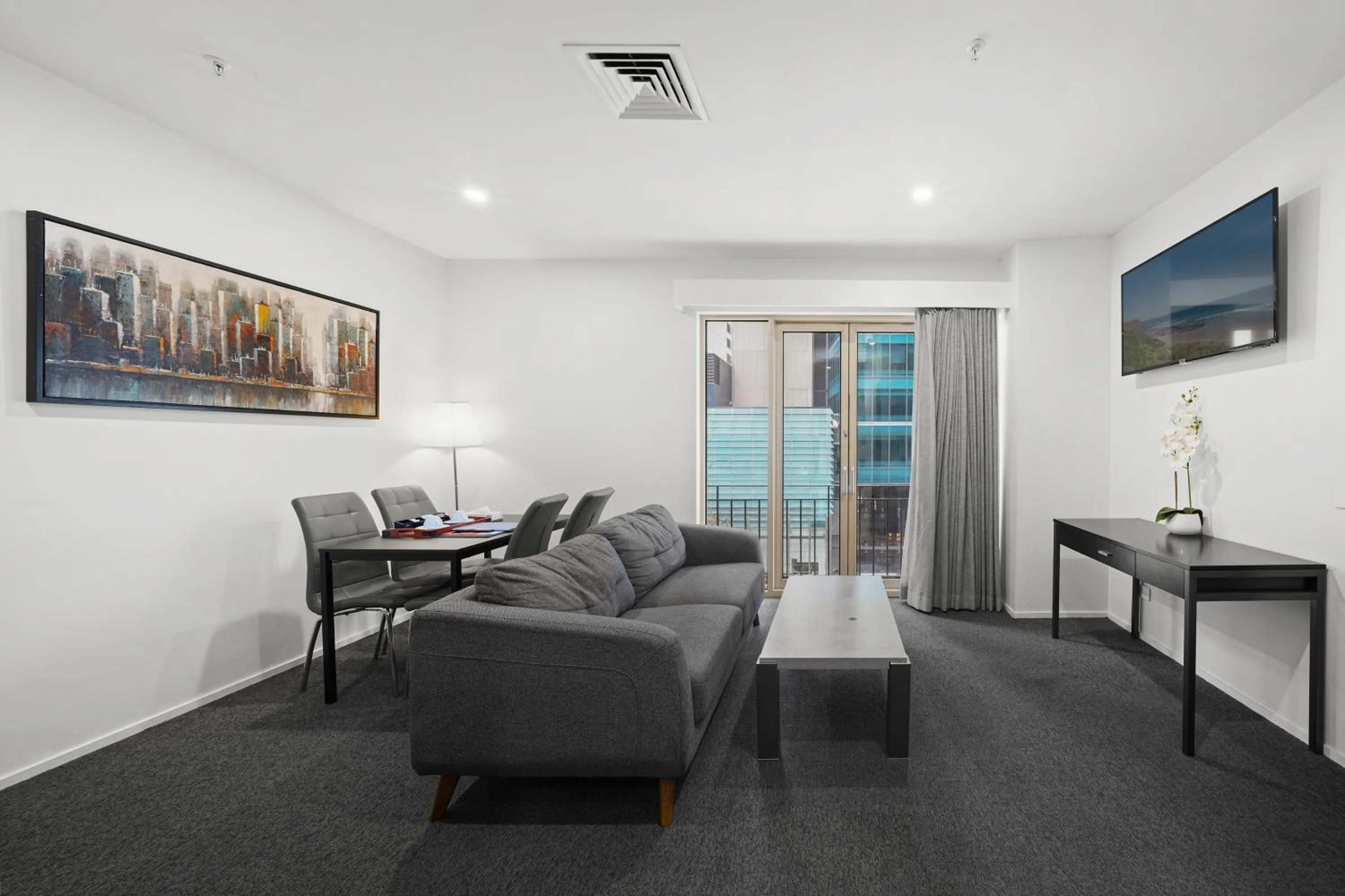 Living room in Comfort Apartments Melbourne Central