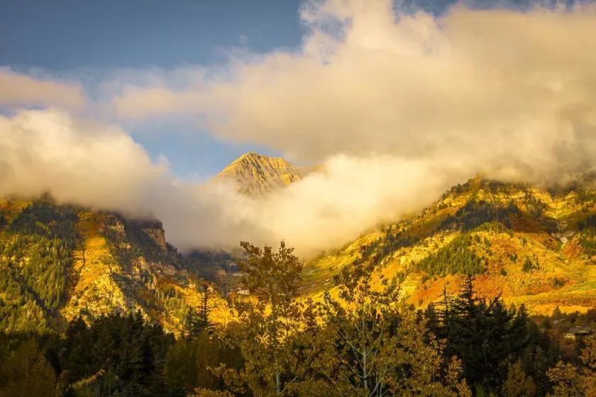 Mountain view in Log Cabin On The Stream Sundance, Utah