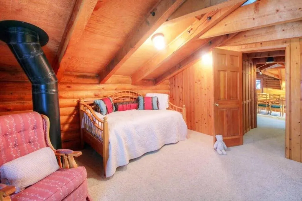 Bed in Log Cabin On The Stream Sundance, Utah