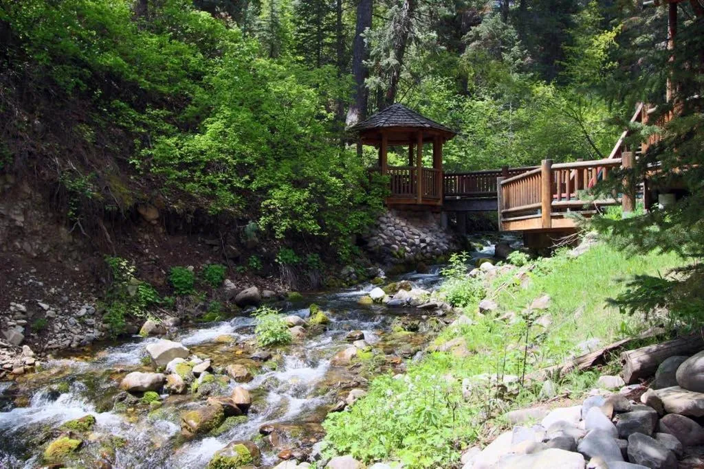 Spring in Log Cabin On The Stream Sundance, Utah