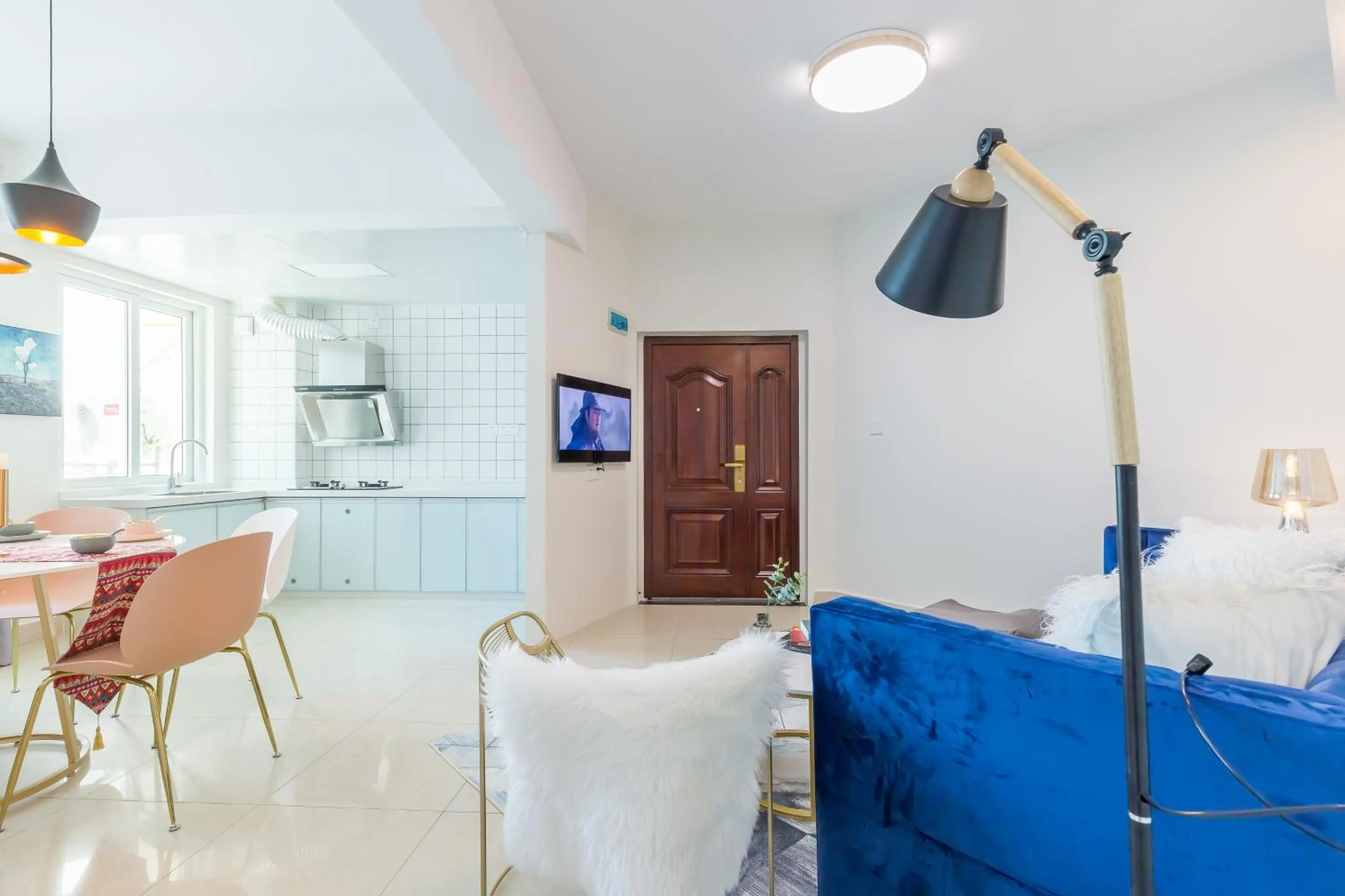 Kitchen or kitchenette in Sanya Sun Seaview Apartment