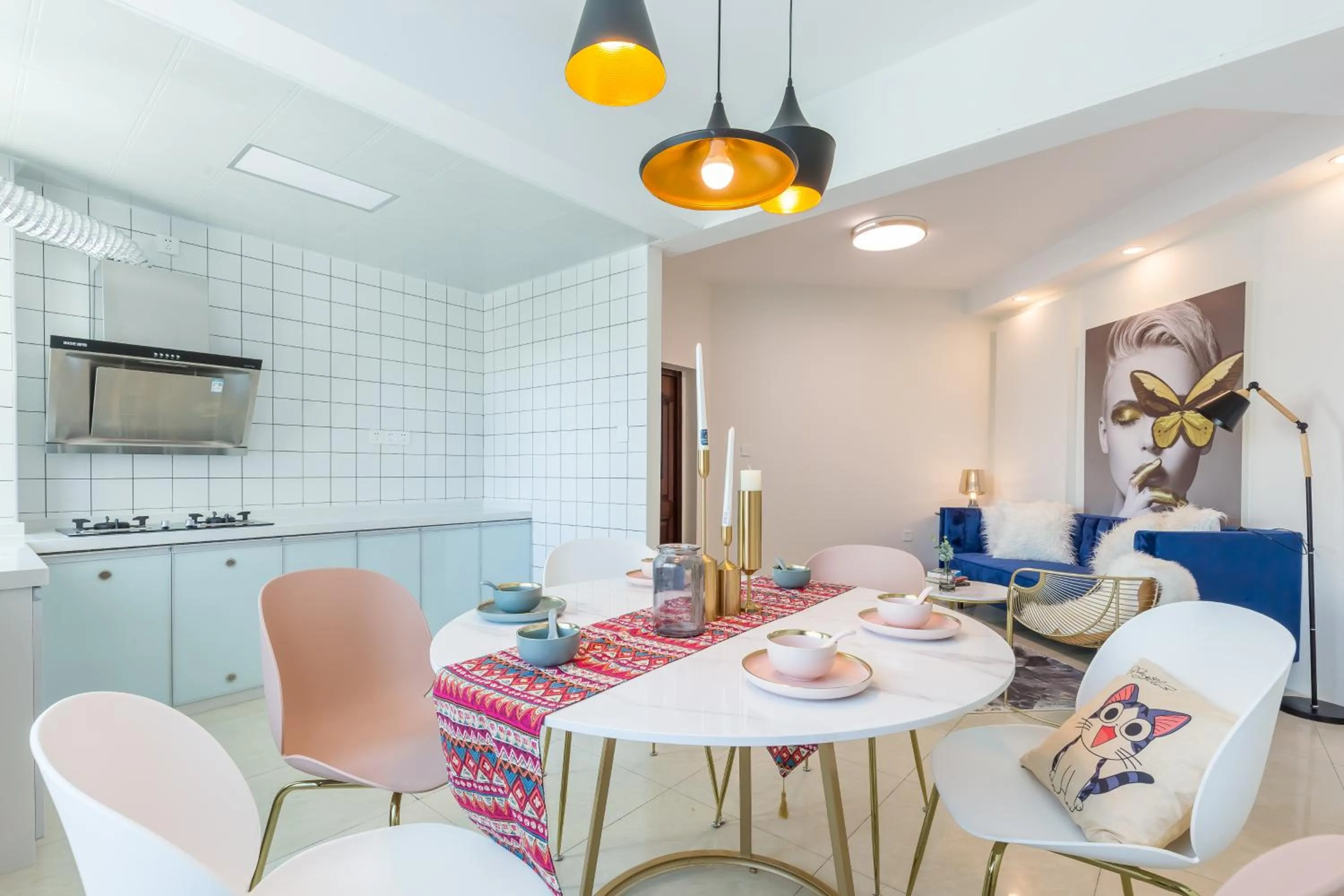 Kitchen or kitchenette in Sanya Sun Seaview Apartment