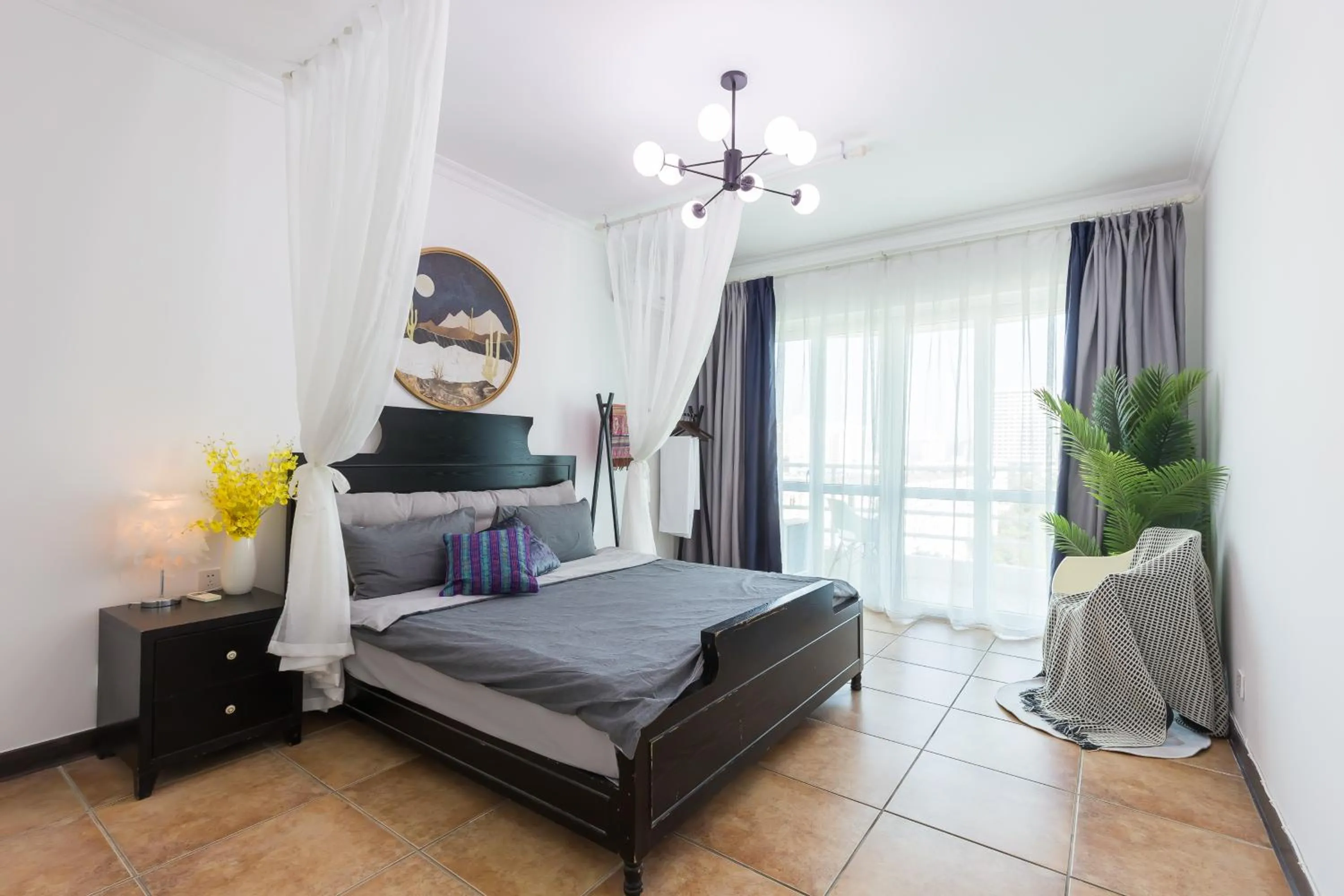Bed in Sanya Sun Seaview Apartment