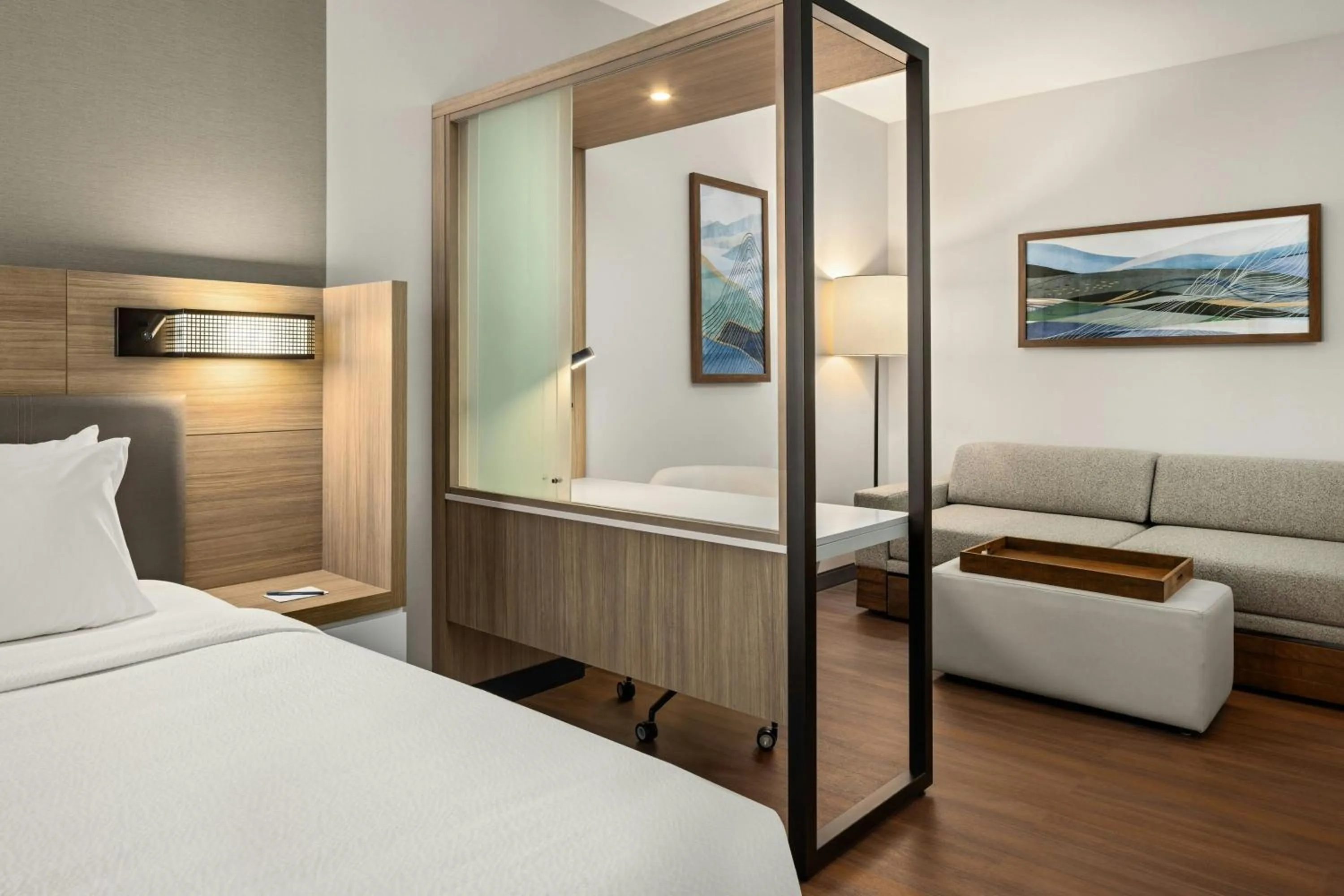 Living room, Bed in SpringHill Suites by Marriott Kalispell