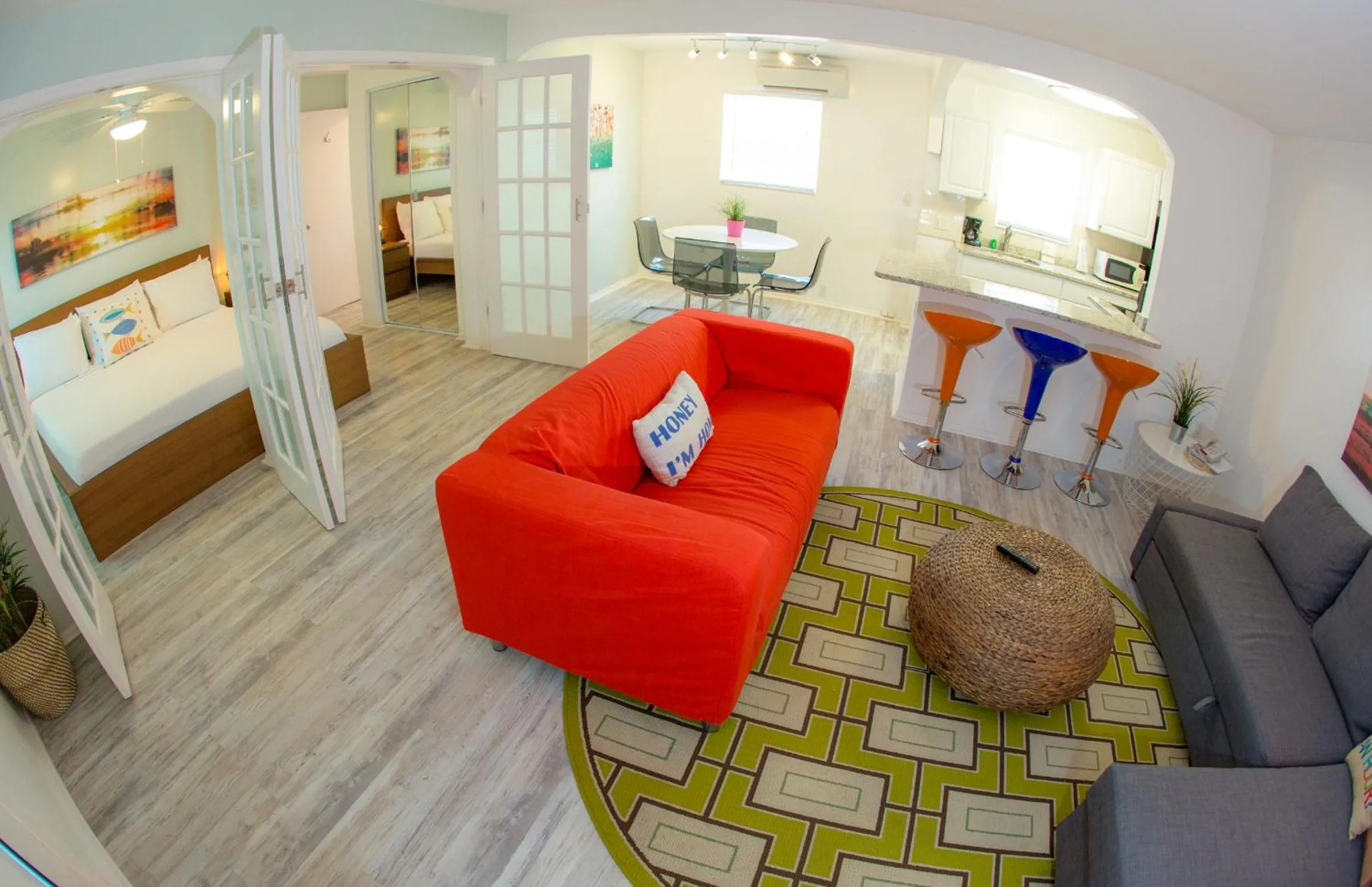 Living room in St. Pete Beach Suites