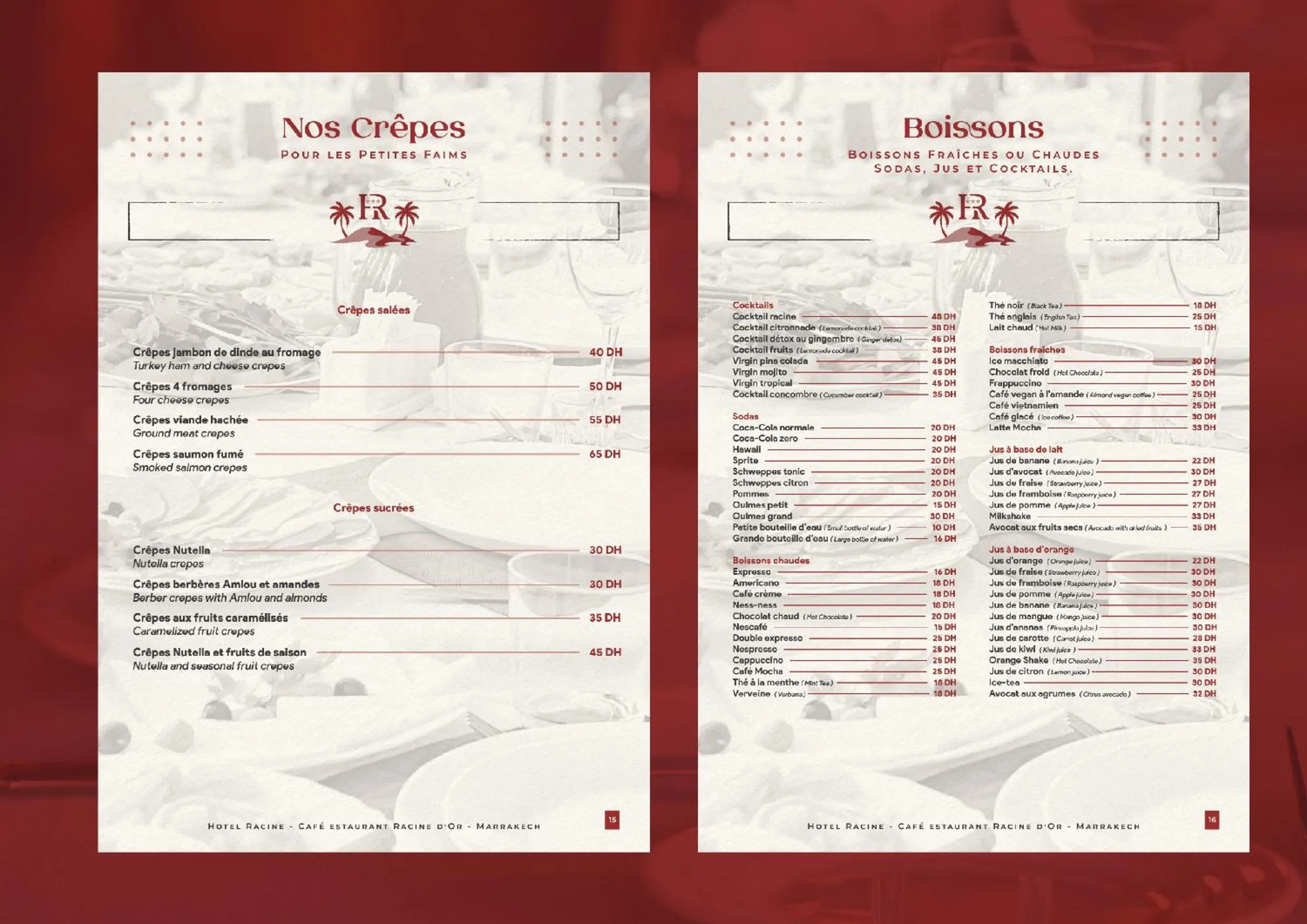 Restaurant/places to eat in Hôtel Racine