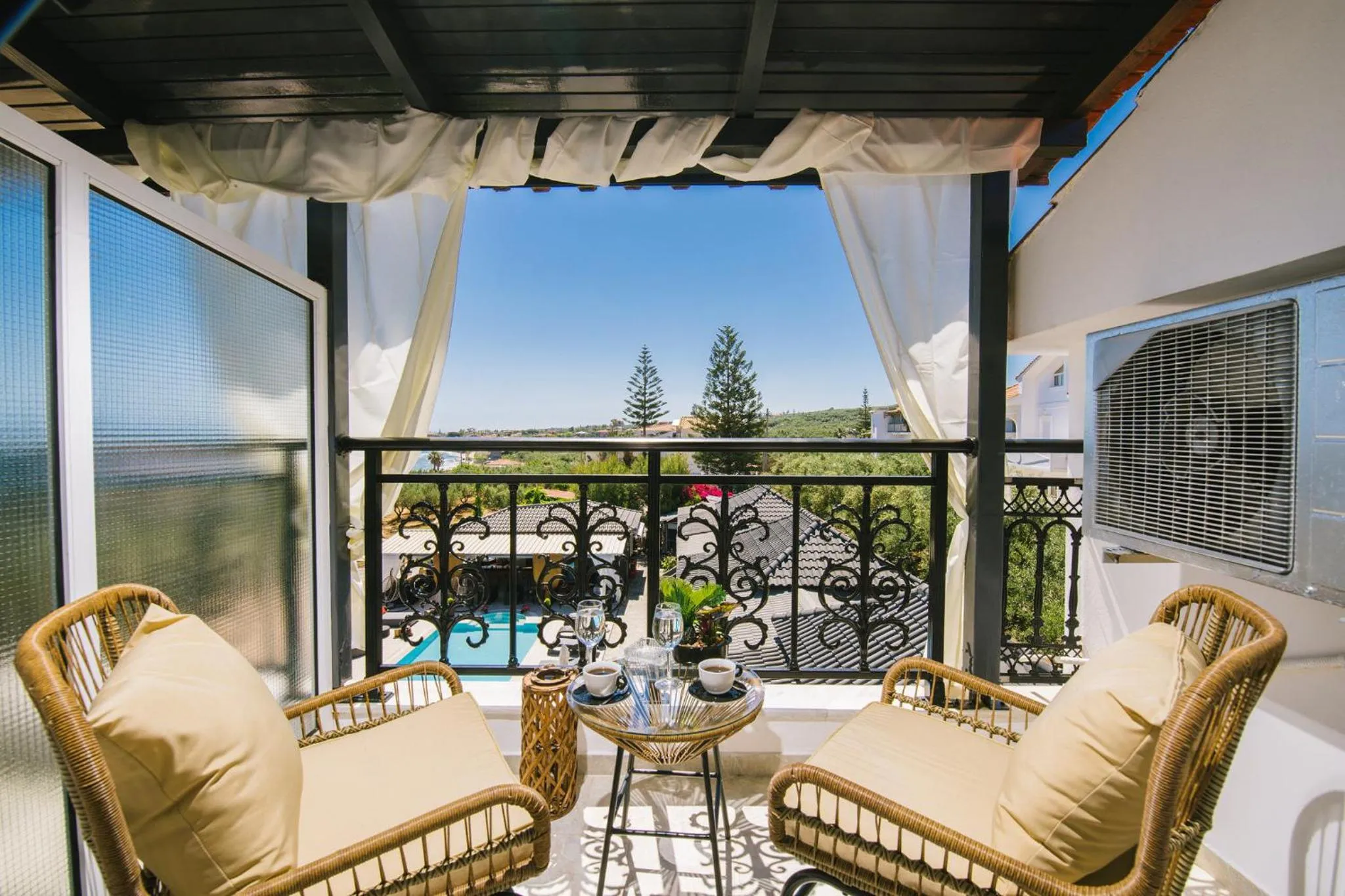 Balcony/Terrace in Villa Corali Apartments Sea Breath & Pool