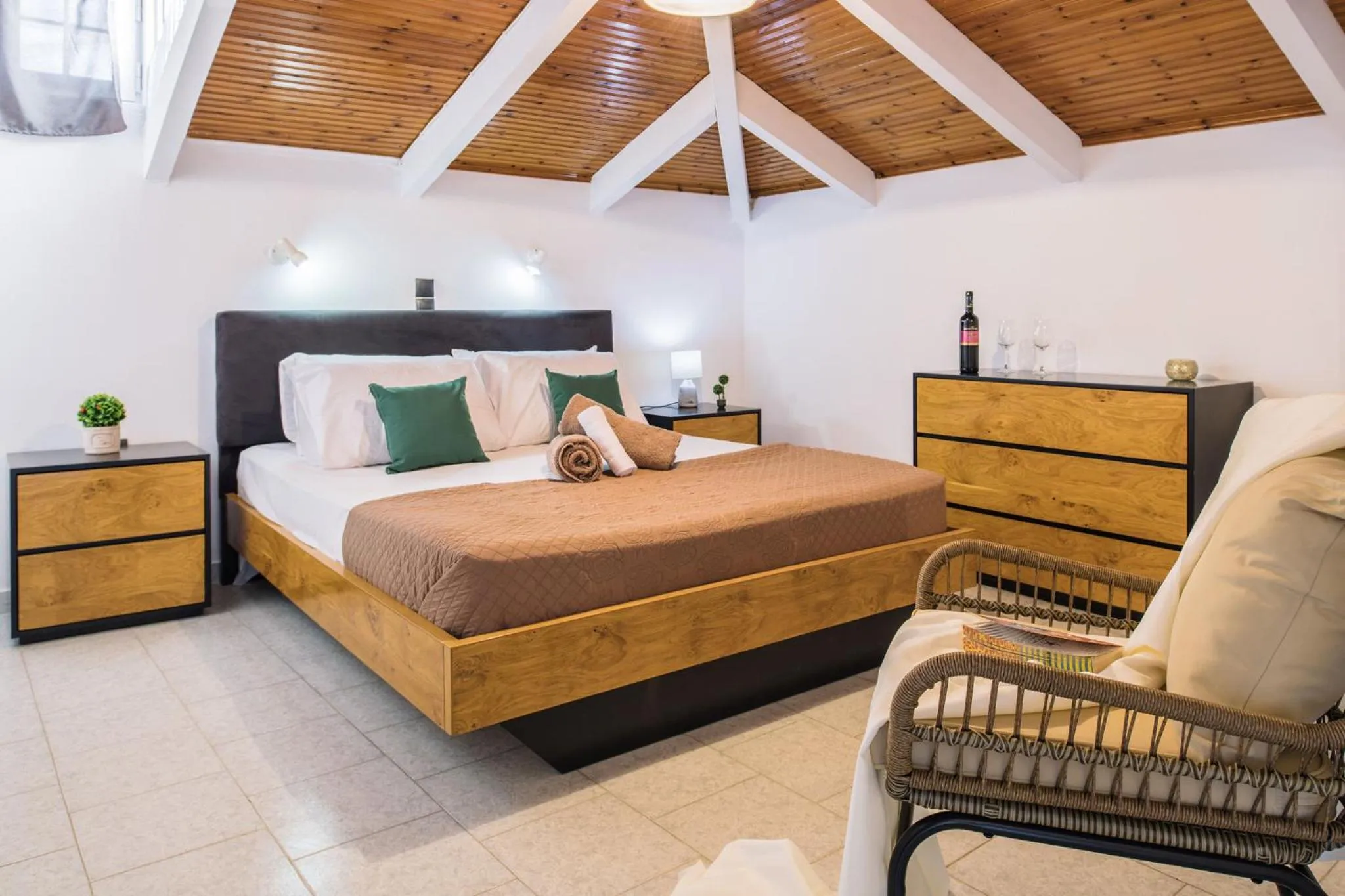 Bedroom, Bed in Villa Corali Apartments Sea Breath & Pool