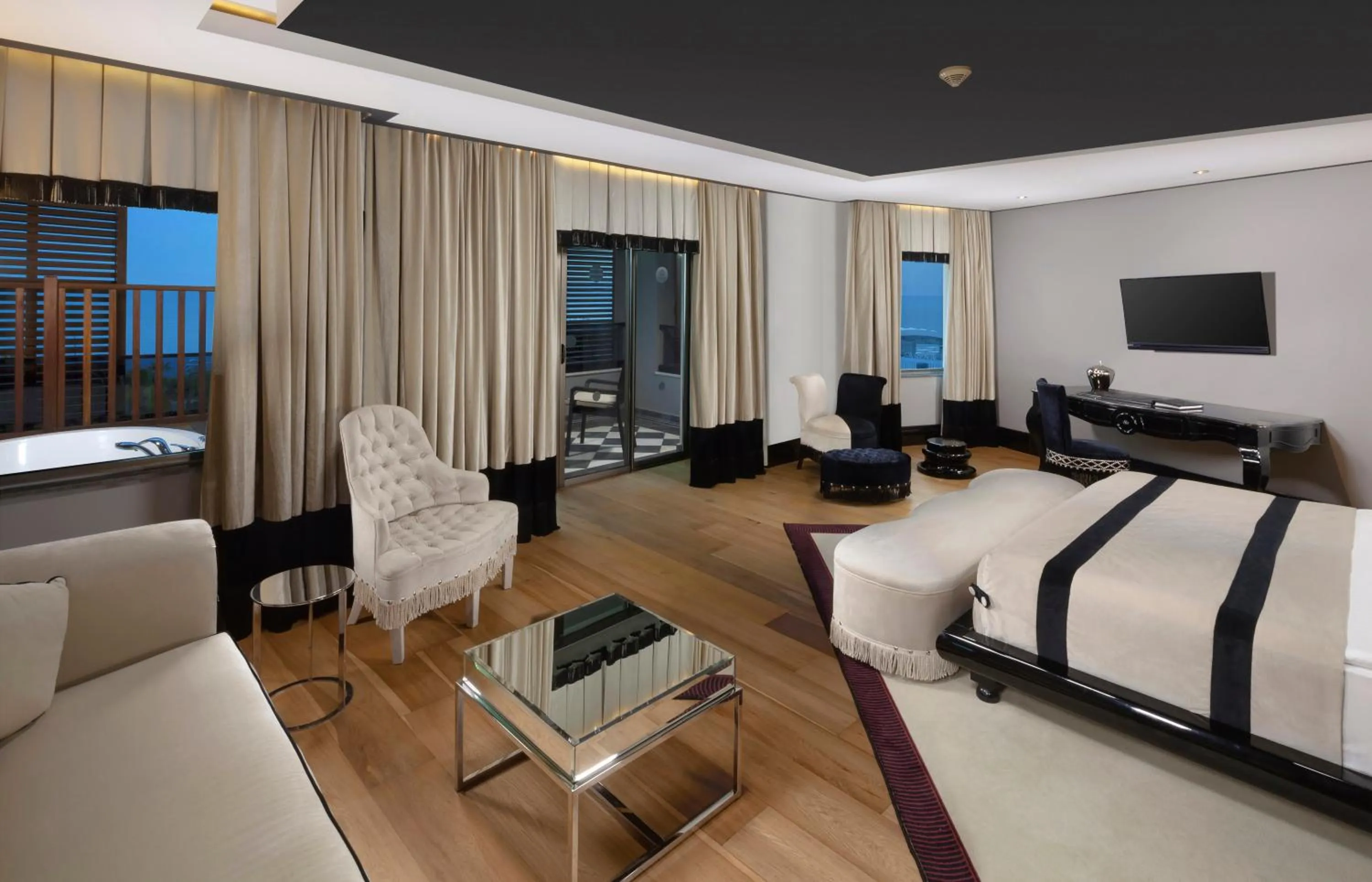 Seating area, Bed in Selectum Luxury Resort Belek