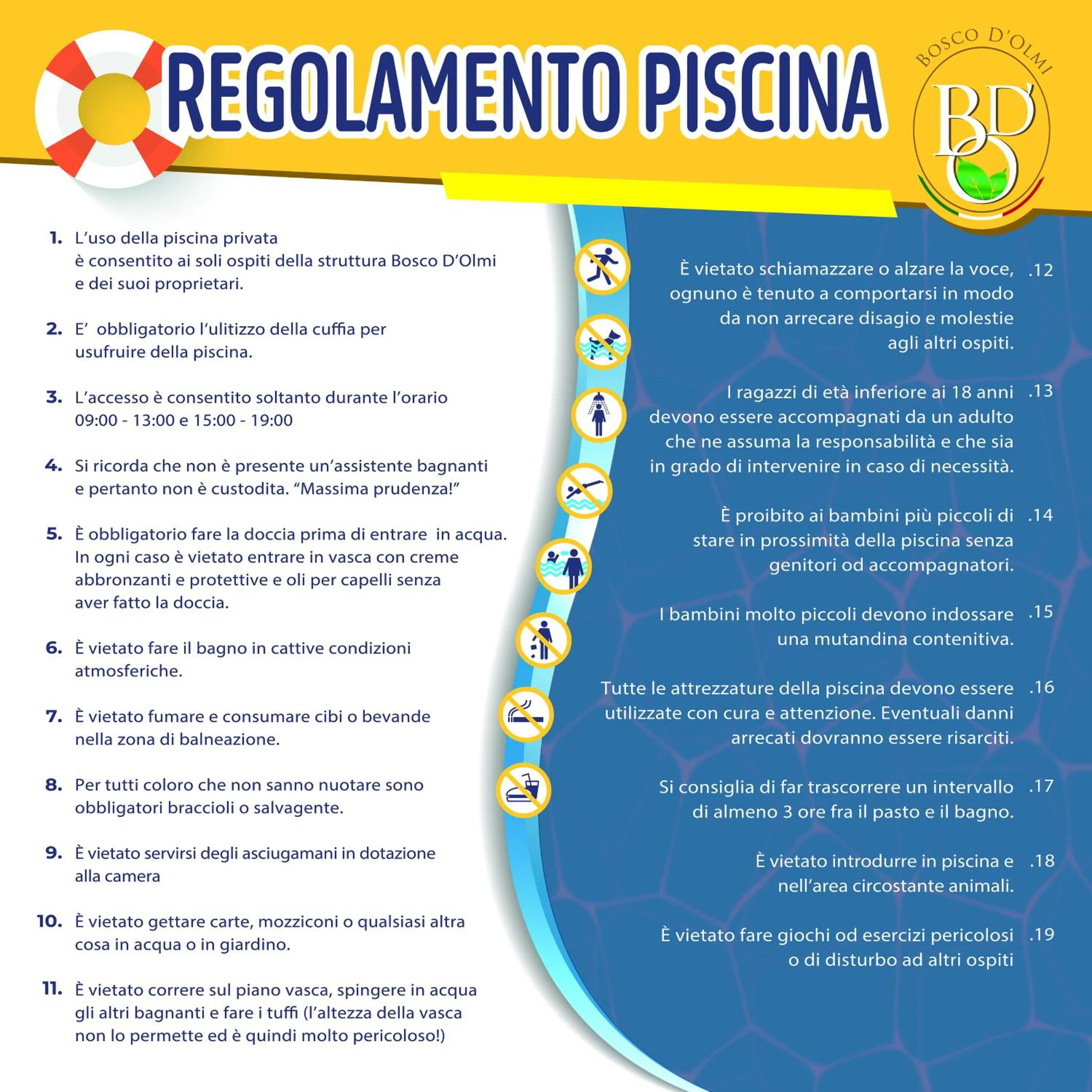 Swimming pool in Bosco D'Olmi Country House