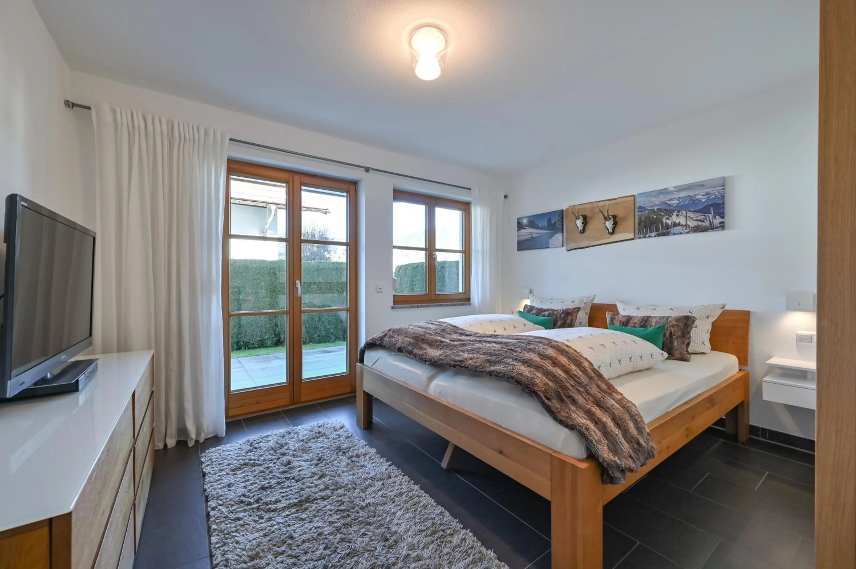 Bed in Ferienwohnung Wietek