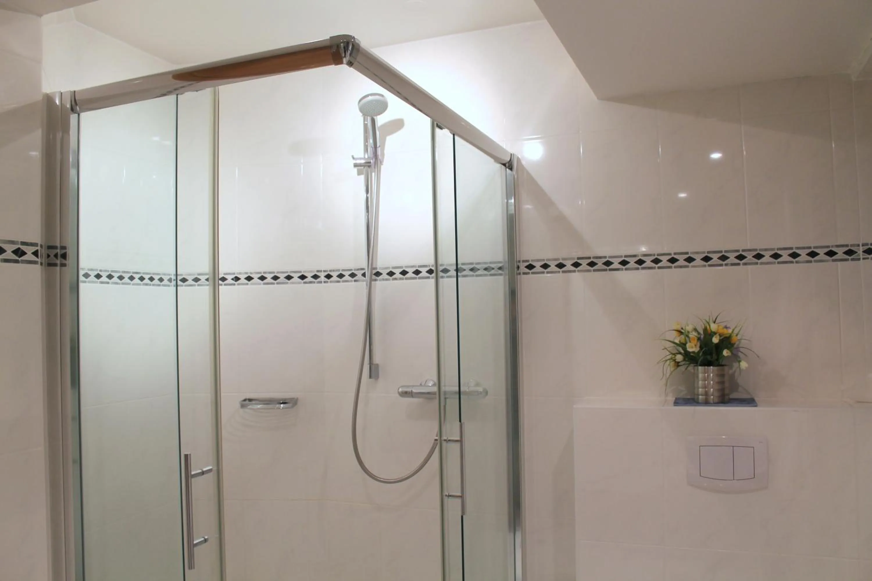 Shower in Ferienhaus Angermeier