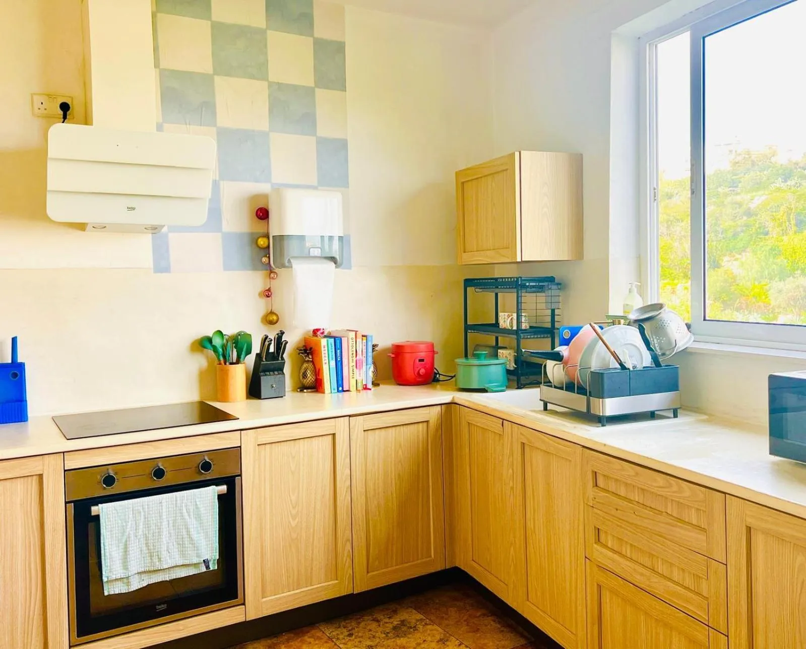 Kitchen or kitchenette in Follow the Sun Boutique Hostel - Pool, Breakfast & Sea Views