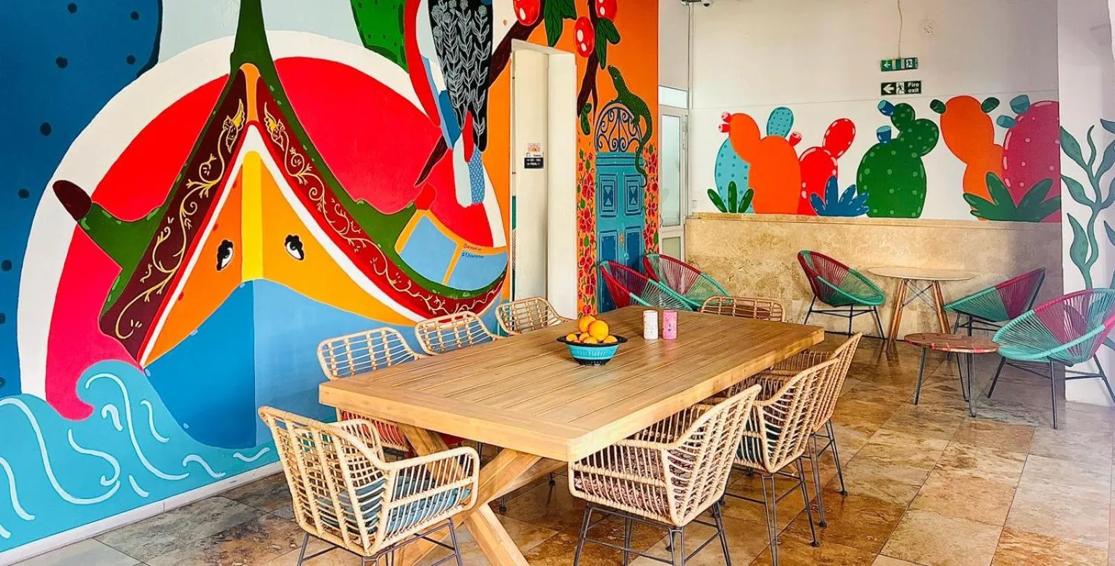 Living room in Follow the Sun Boutique Hostel - Pool, Breakfast & Sea Views