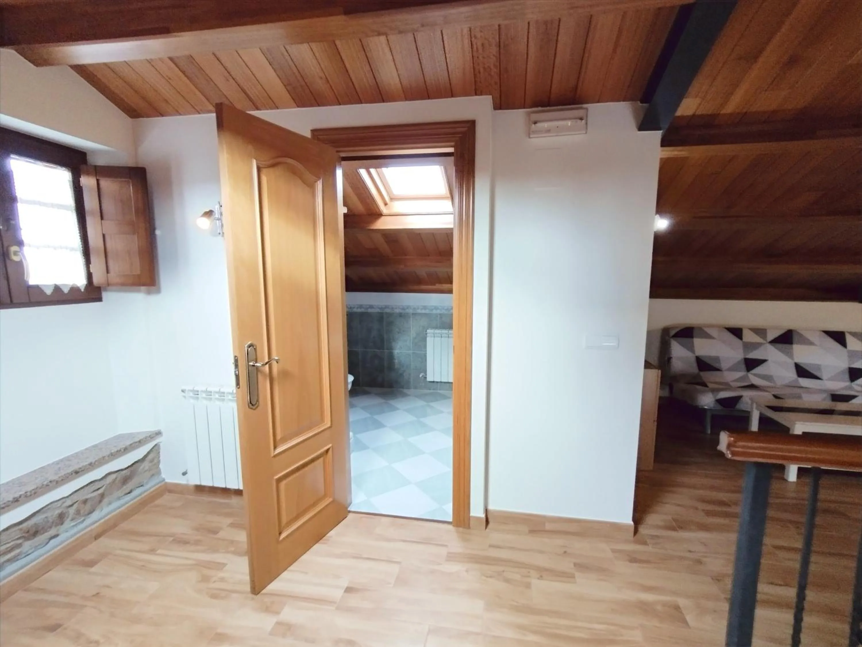 Bathroom, Bed in Apartamentos Navalin