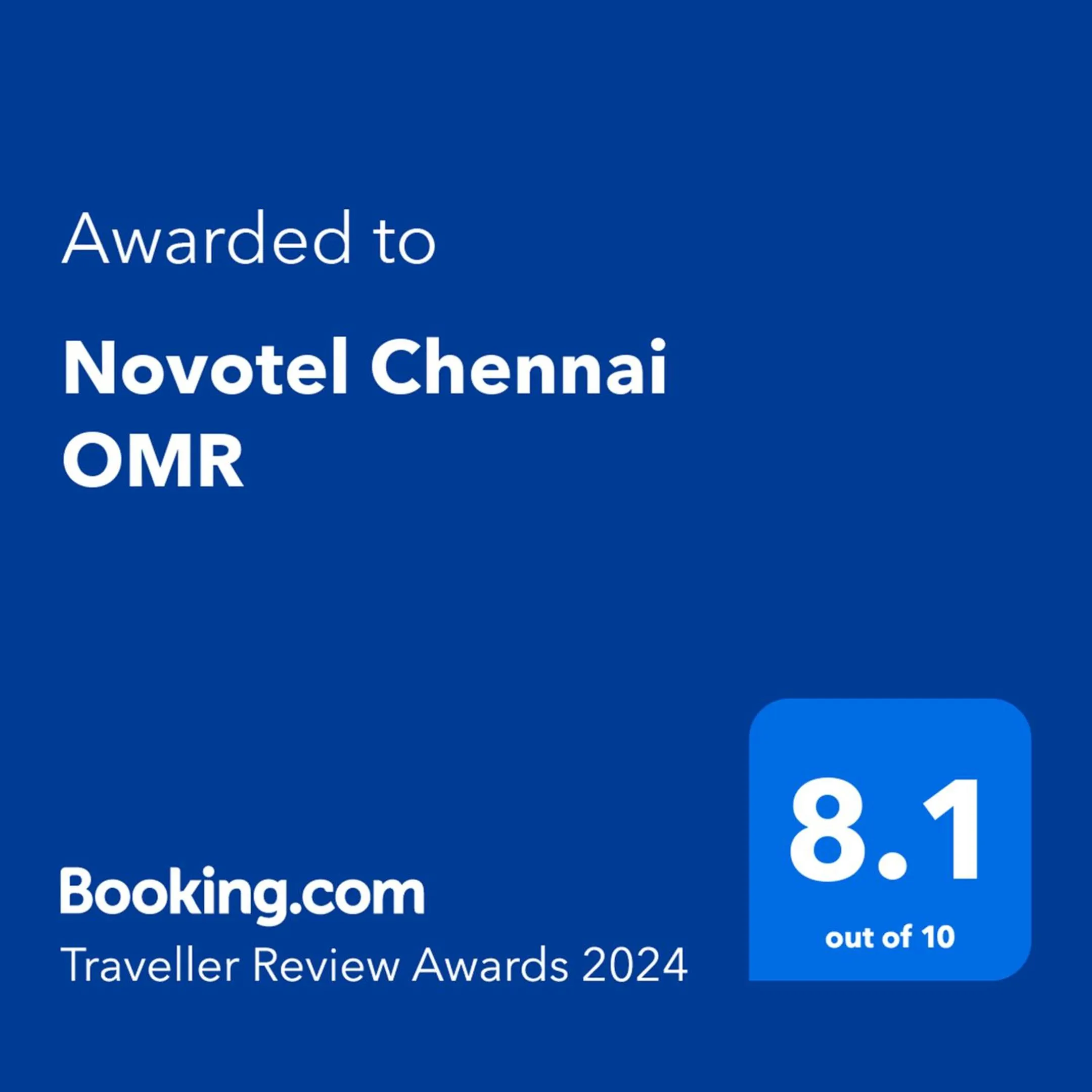 Certificate/Award in Novotel Chennai OMR