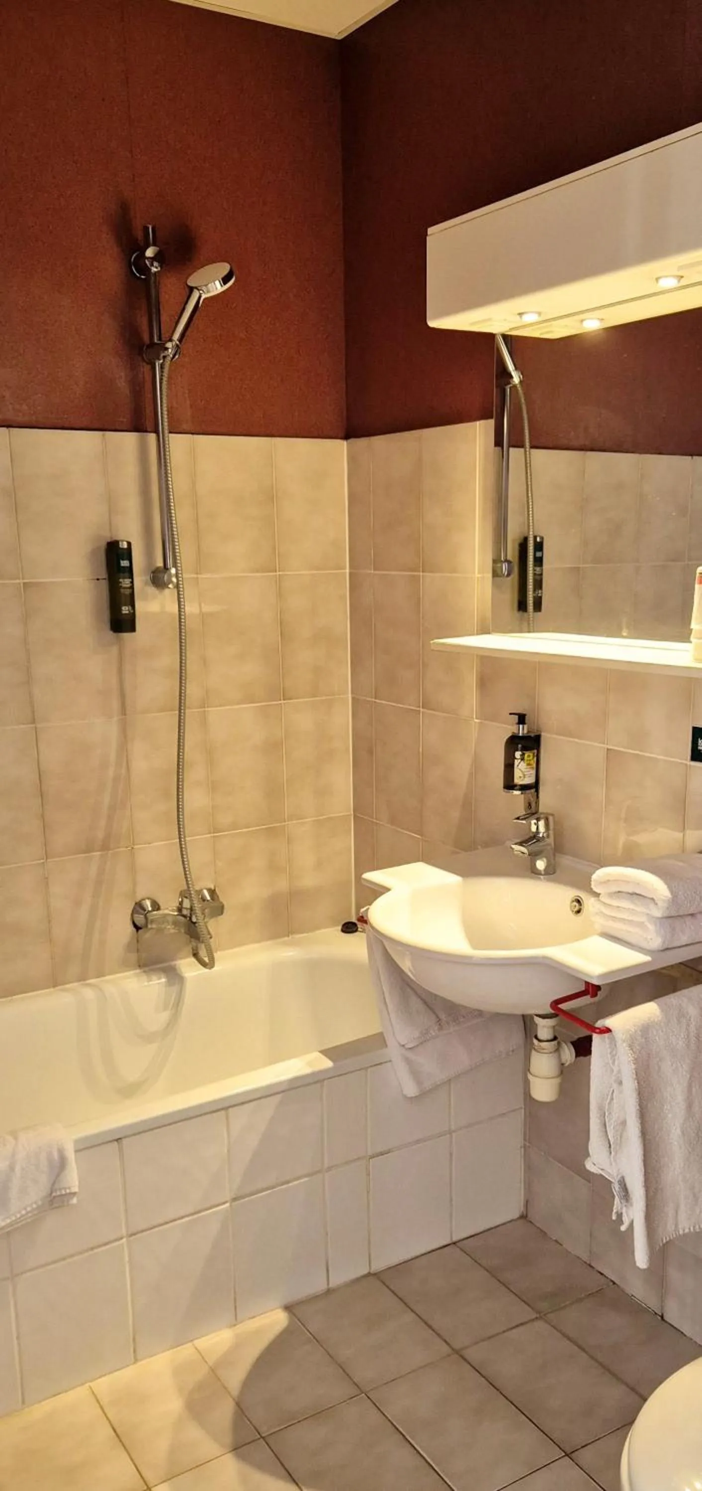 Bathroom in Logis Hôtel Le Mistral - Restaurant - Montélimar Sud