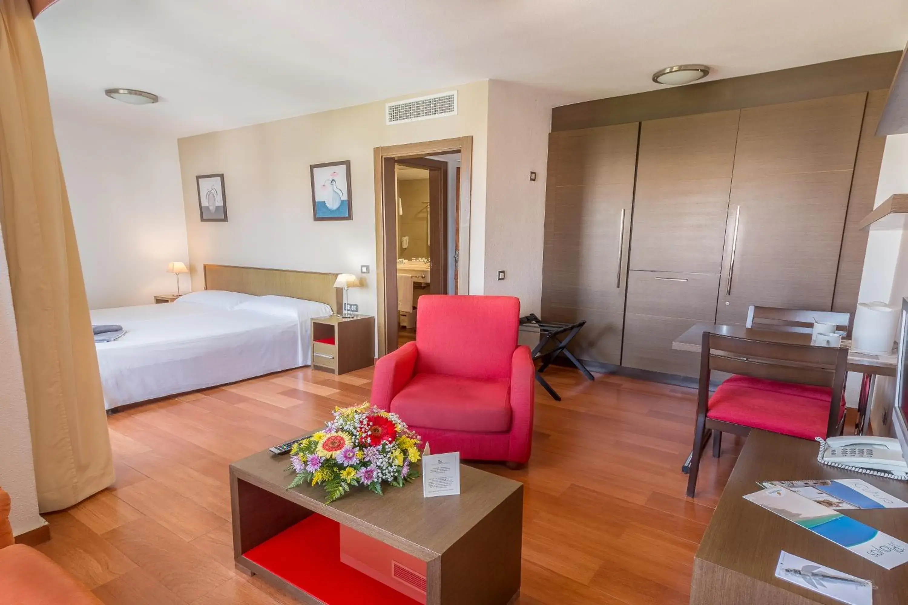 Living room, Bed in Hotel LIVVO Corralejo Beach Living room, Bed in Hotel LIVVO Corralejo Beach