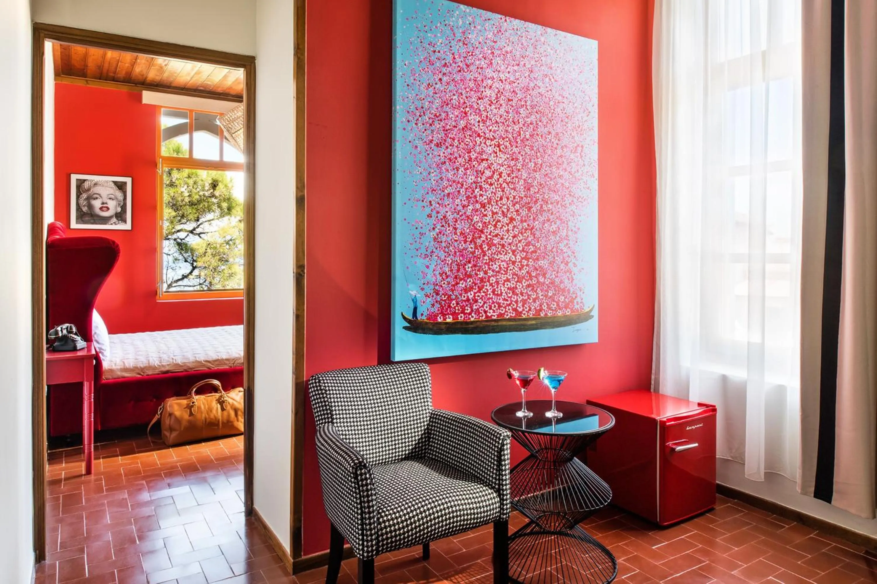 Living room, Bed in A for Art Hotel