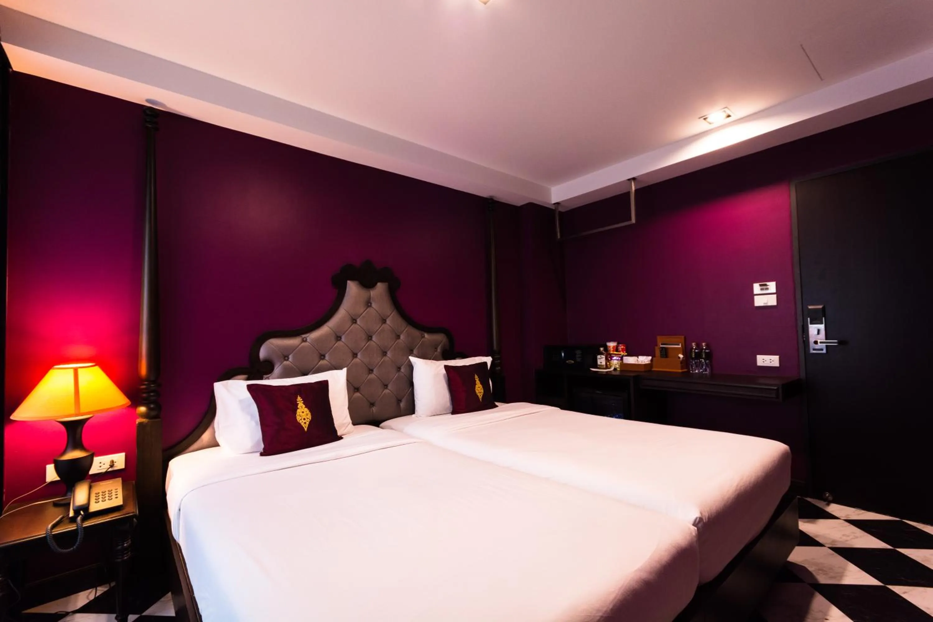 Bedroom, Bed in Violet Tower at Khaosan Palace