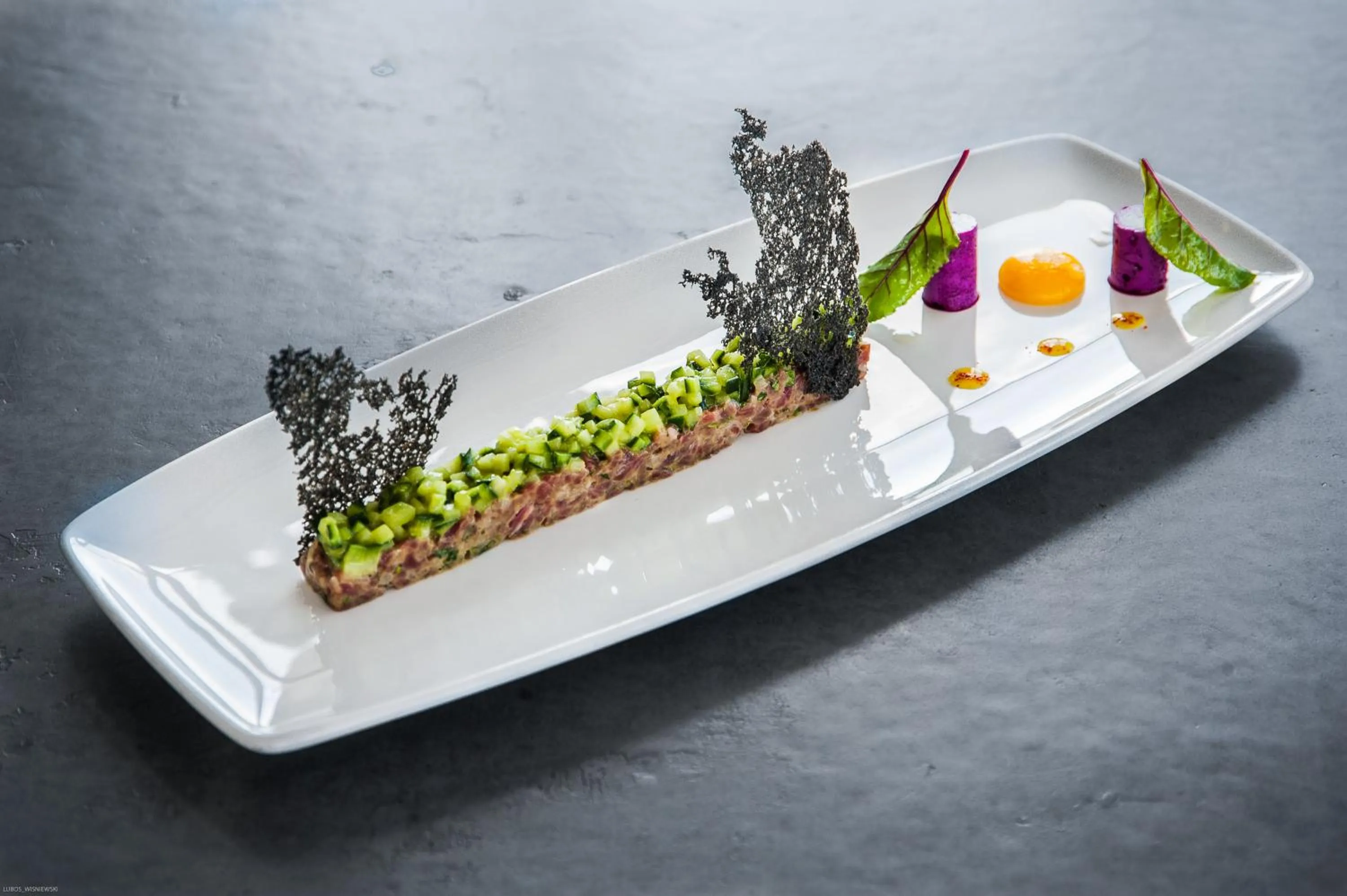 Food close-up in Dancing House - Tančící dům hotel